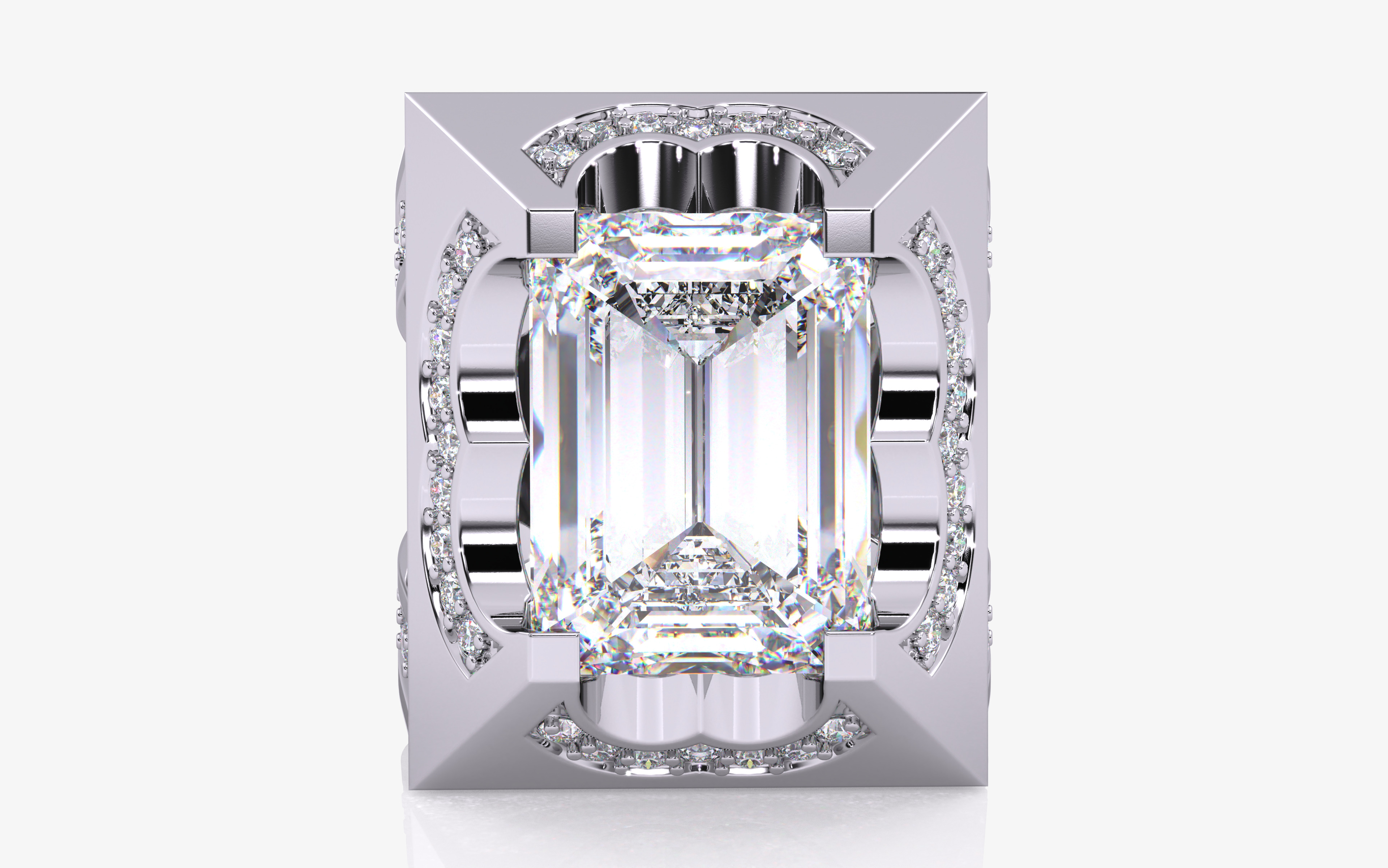 Mens Solitaire Ring 3dm stl renders details 3D print model_7