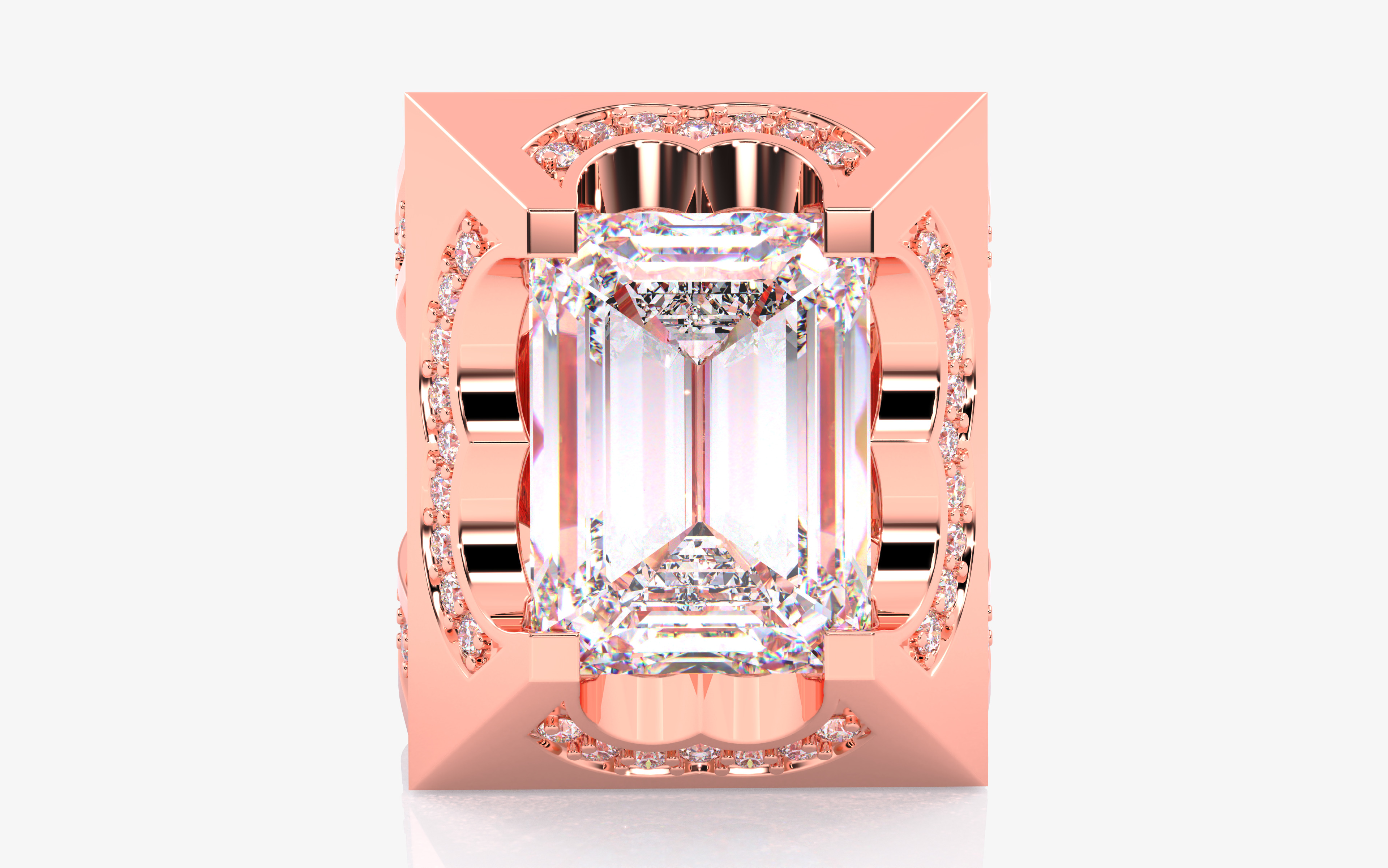 Mens Solitaire Ring 3dm stl renders details 3D print model_8