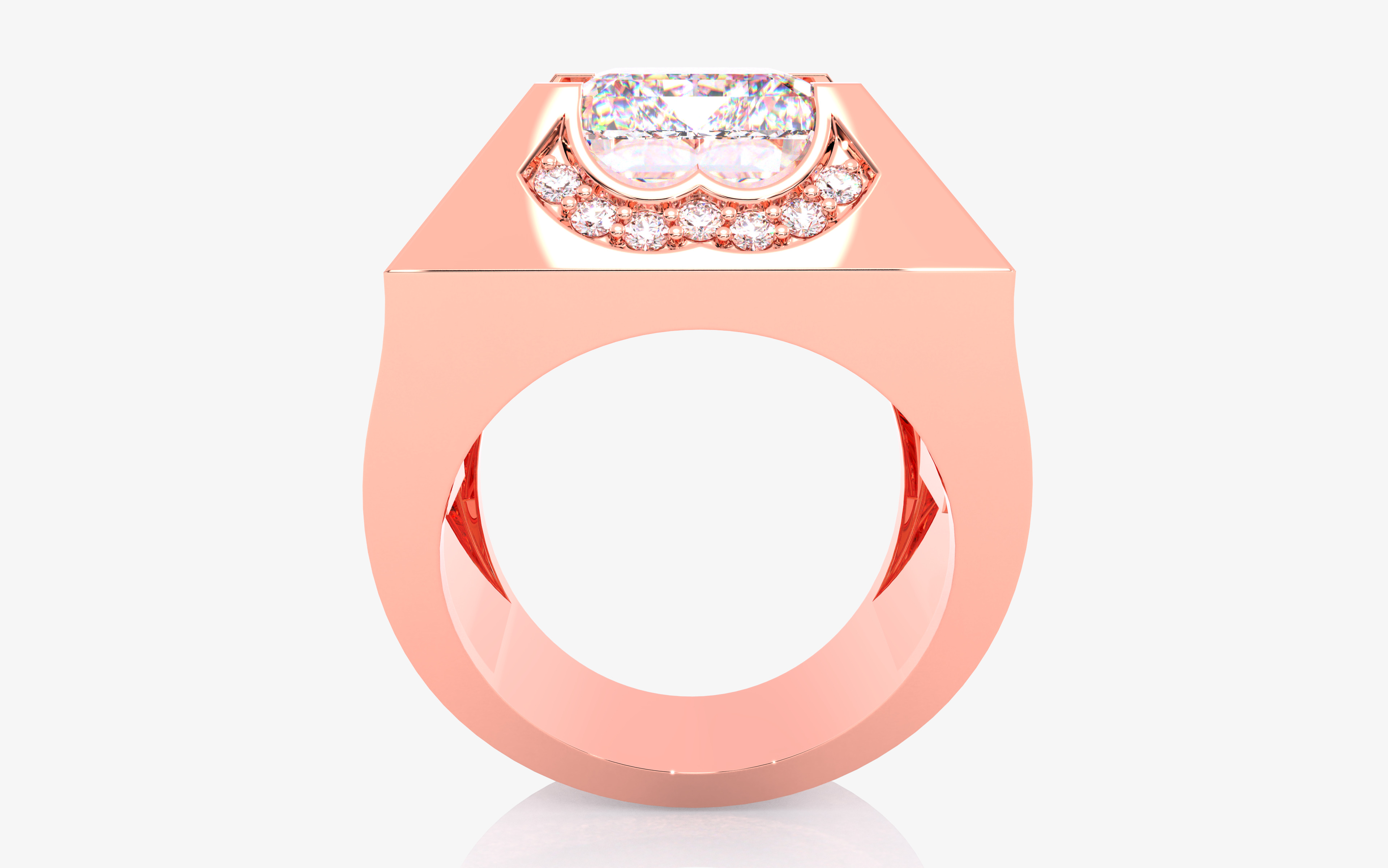 Mens Solitaire Ring 3dm stl renders details 3D print model_3