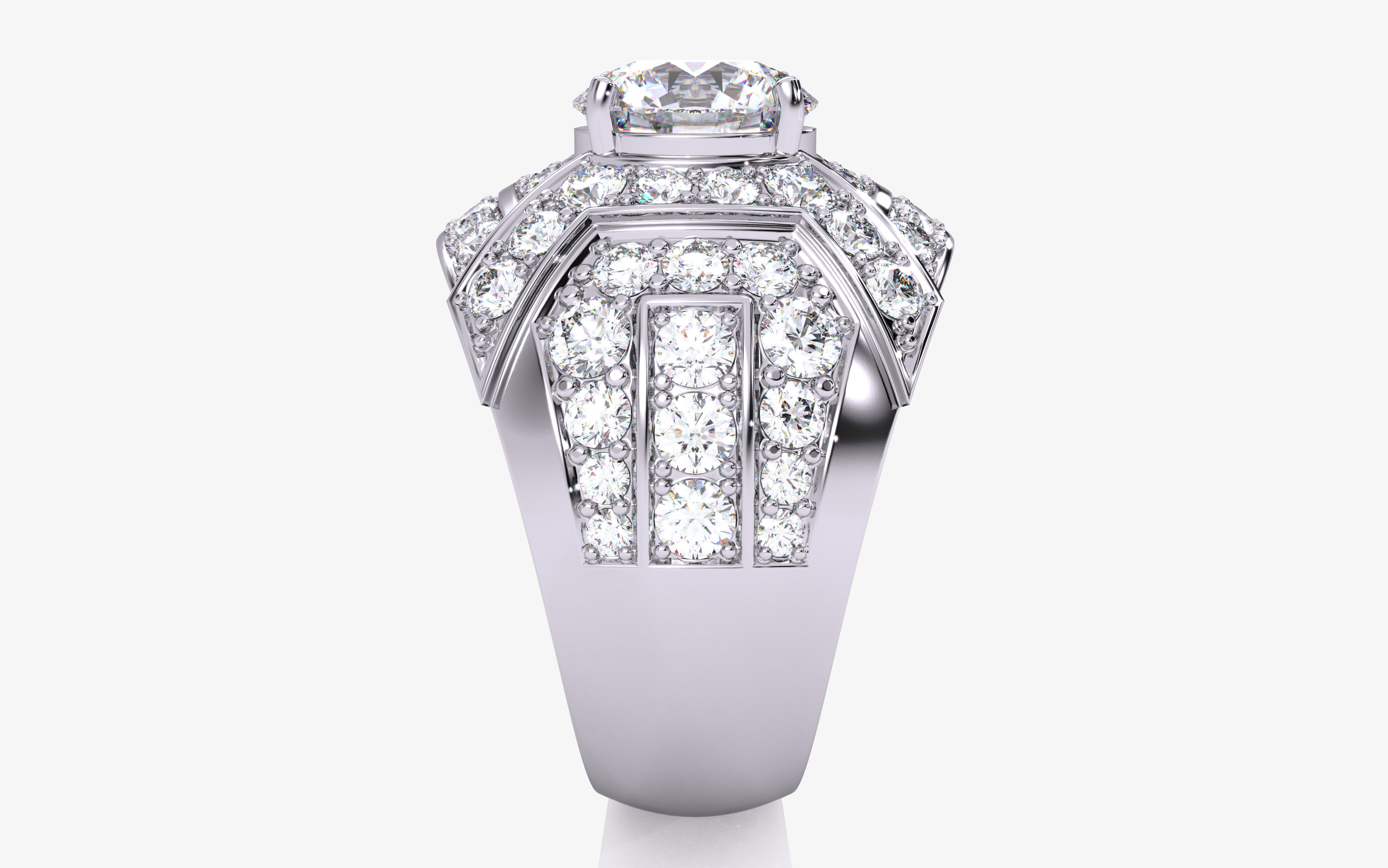 Mens Solitaire Ring 3dm stl renders details 3D print model_14