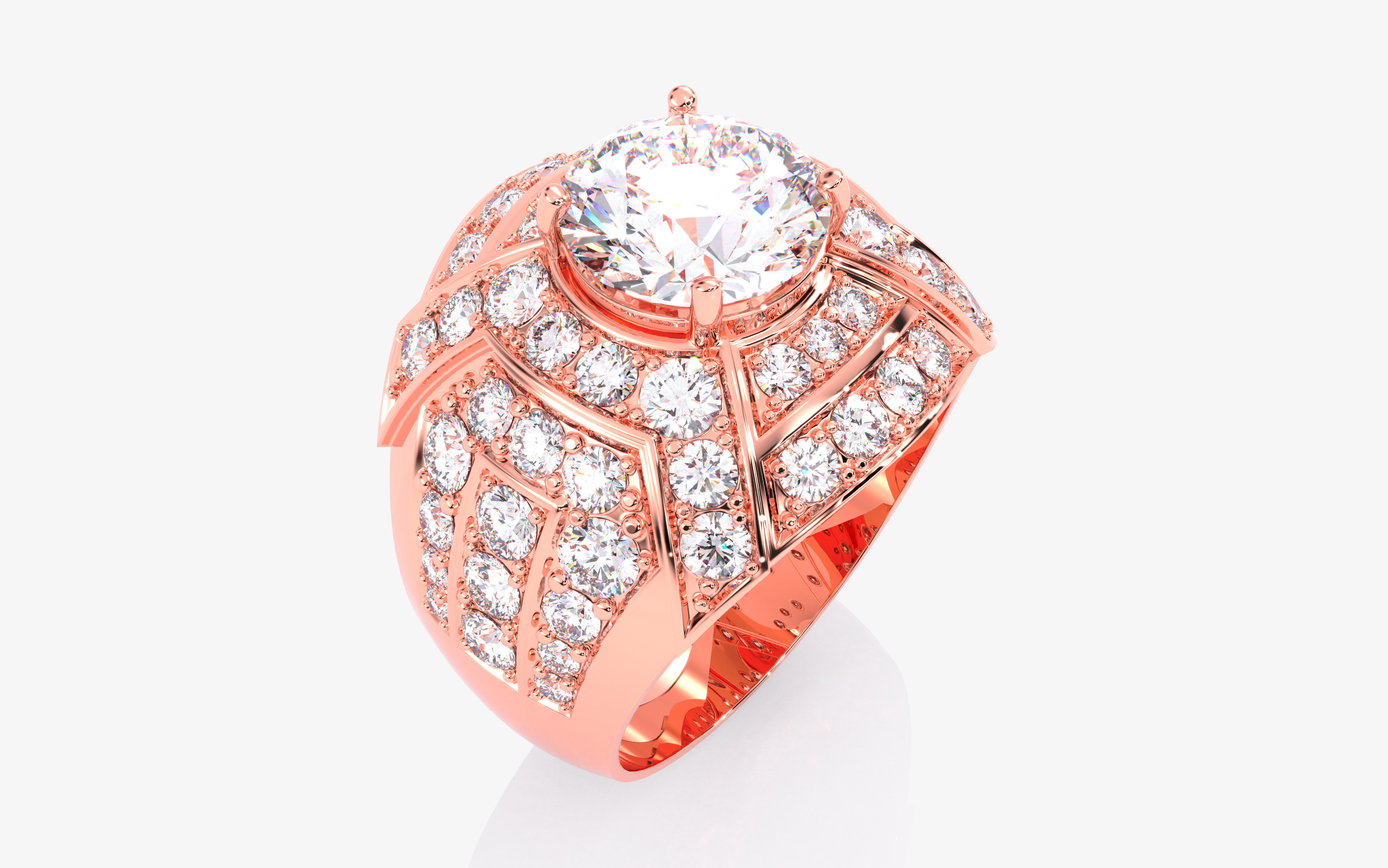 Mens Solitaire Ring 3dm stl renders details 3D print model_12