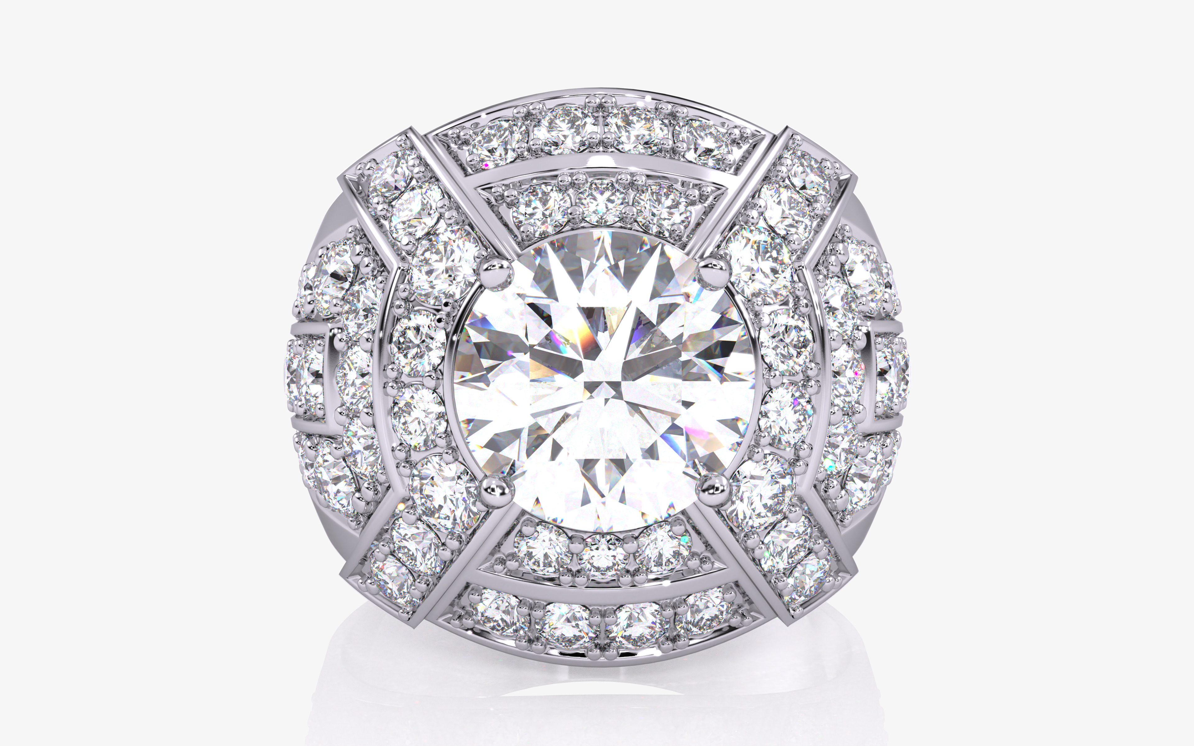 Mens Solitaire Ring 3dm stl renders details 3D print model_6