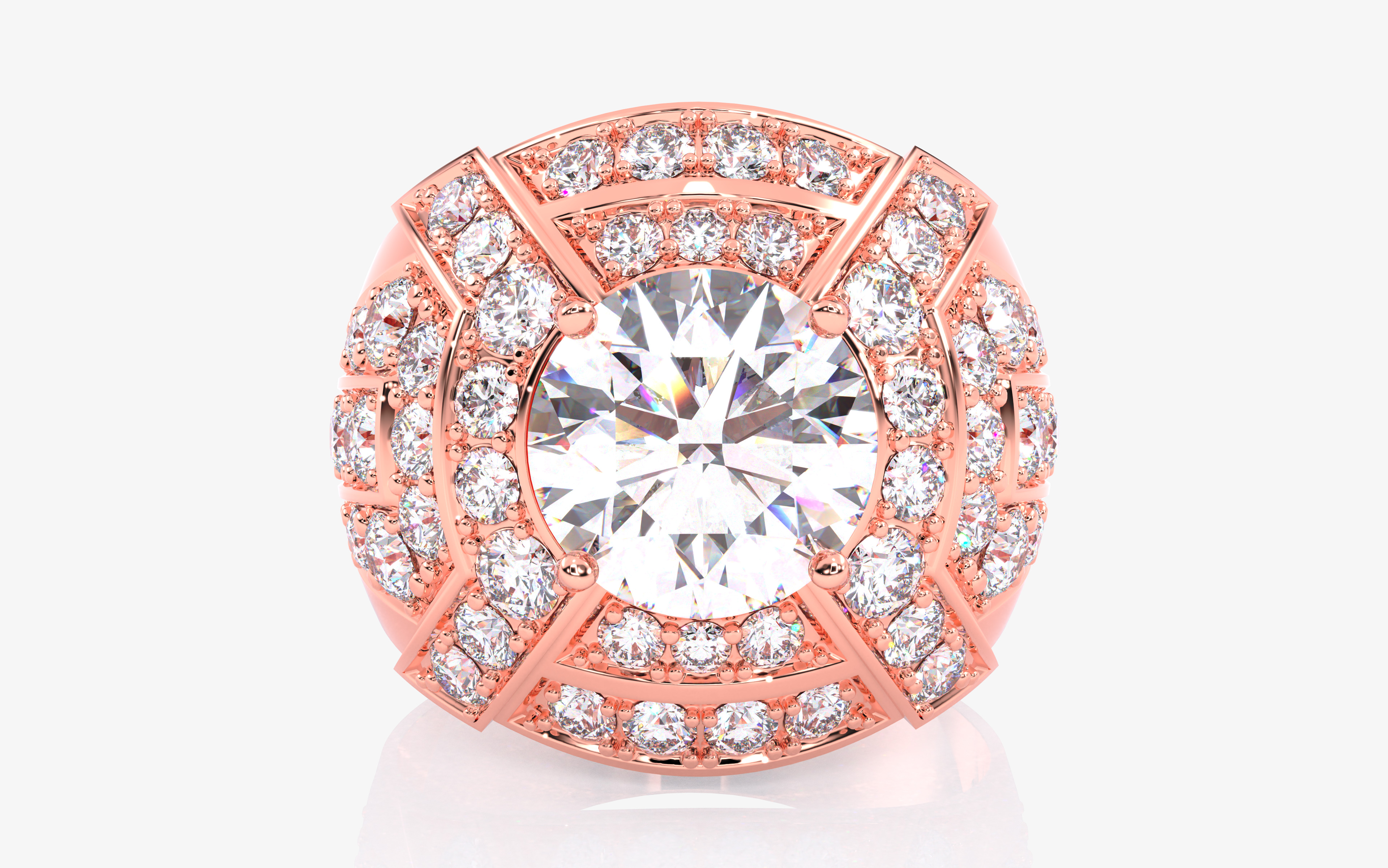 Mens Solitaire Ring 3dm stl renders details 3D print model_5