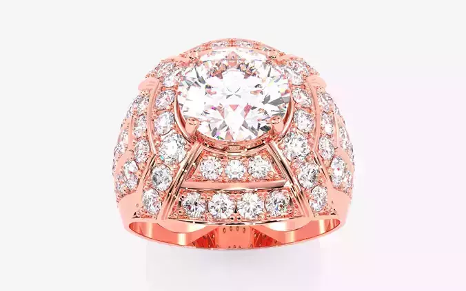 Mens Solitaire Ring 3dm stl renders details