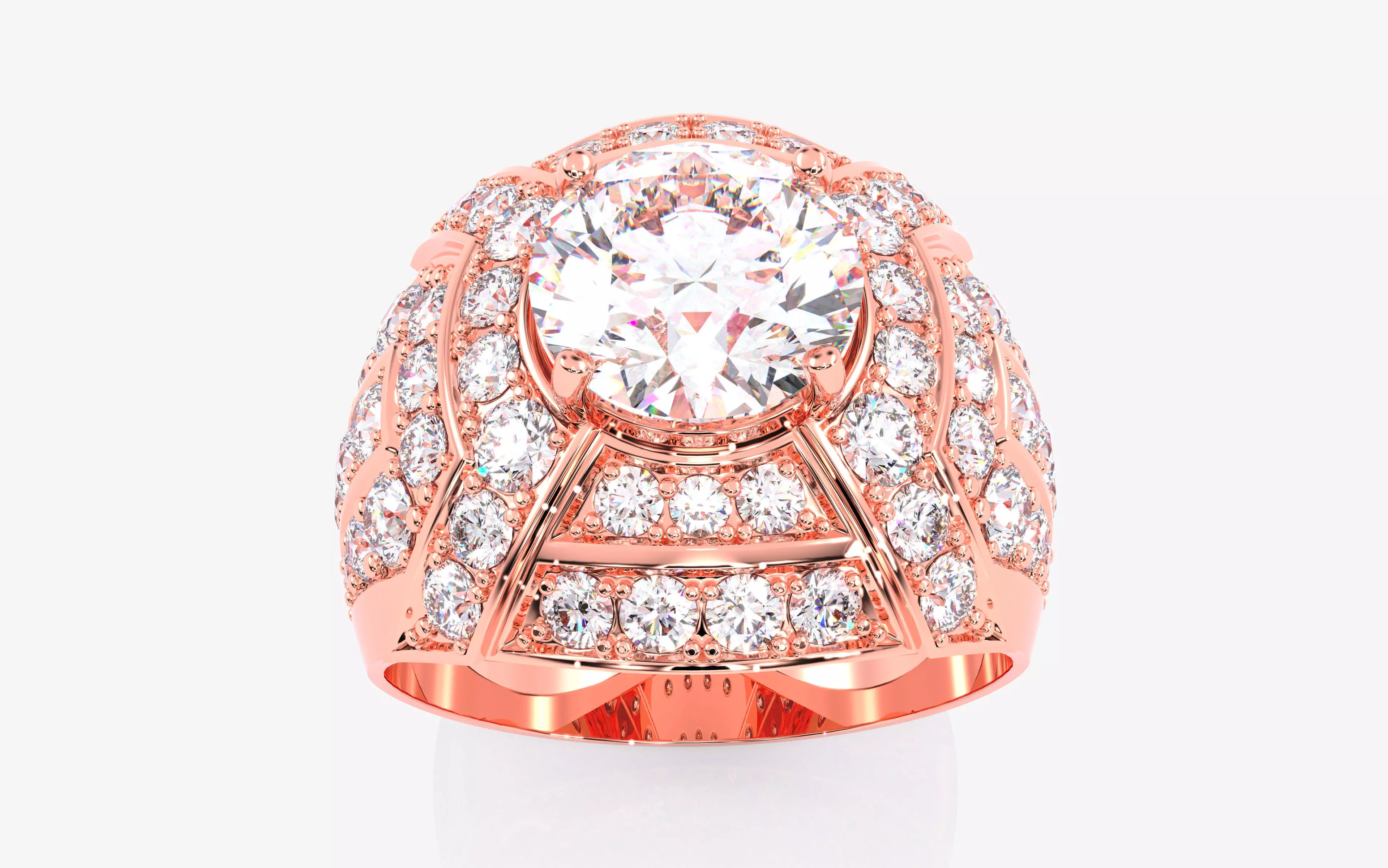 Mens Solitaire Ring 3dm stl renders details 3D print model_0