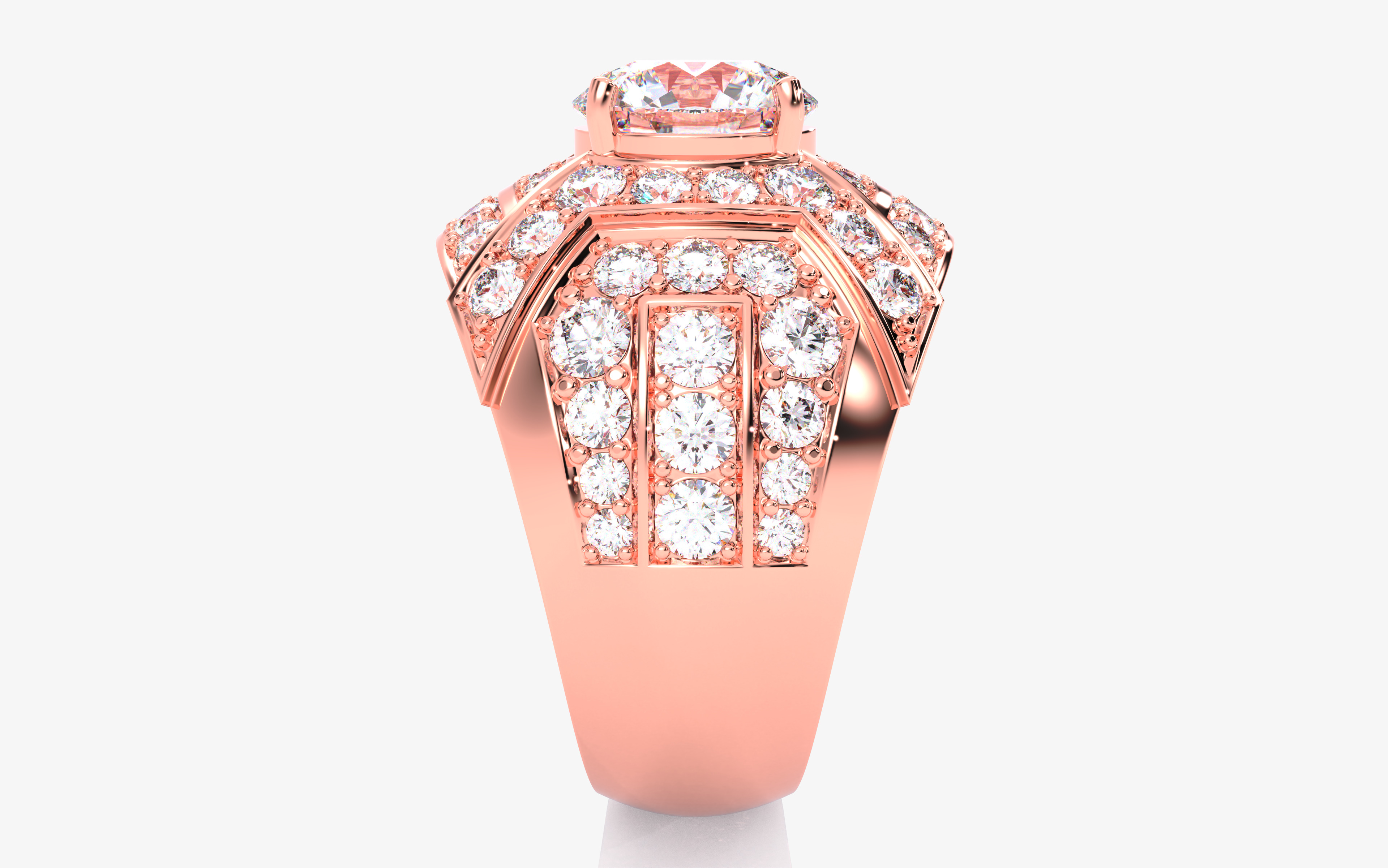 Mens Solitaire Ring 3dm stl renders details 3D print model_13