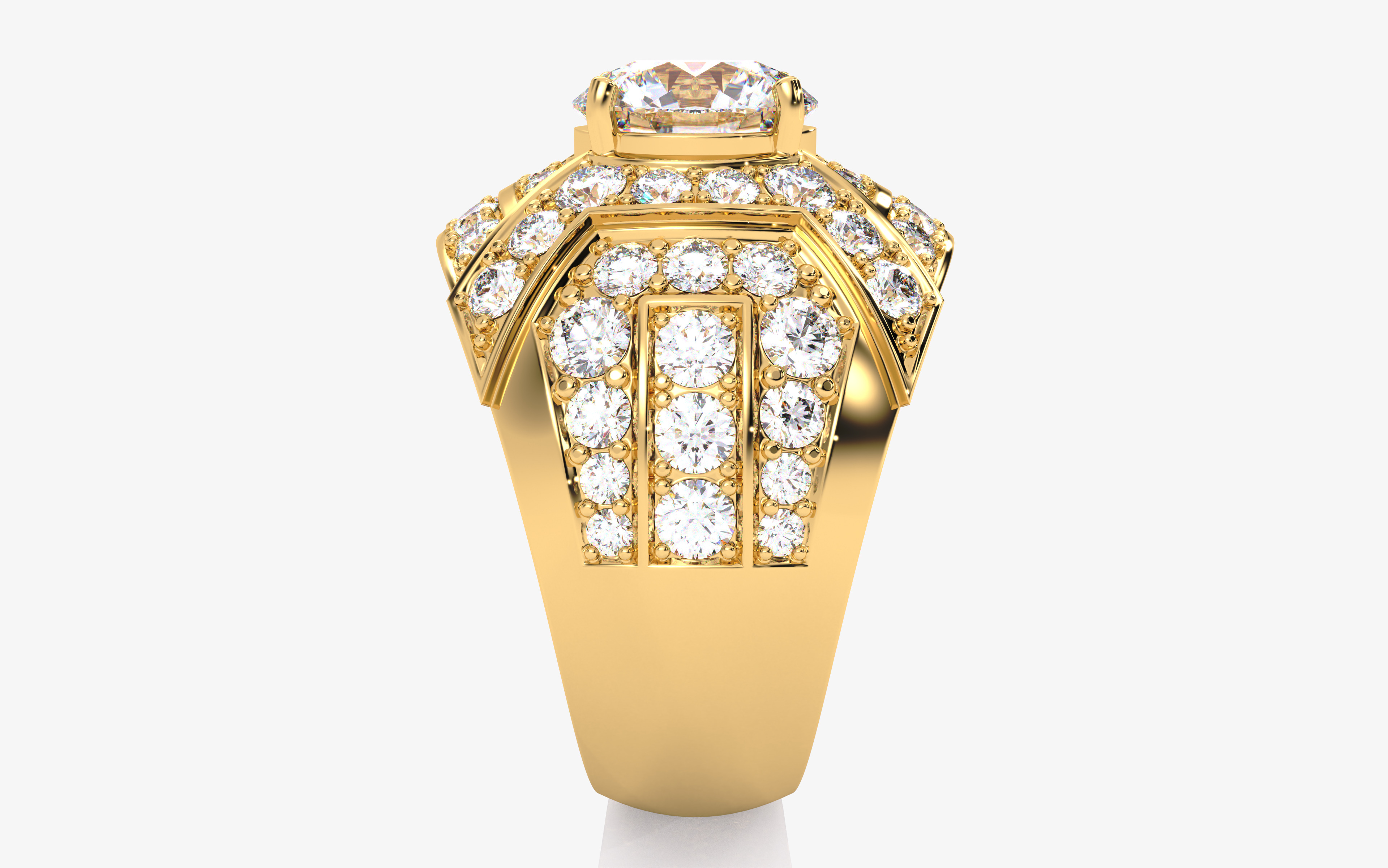 Mens Solitaire Ring 3dm stl renders details 3D print model_15