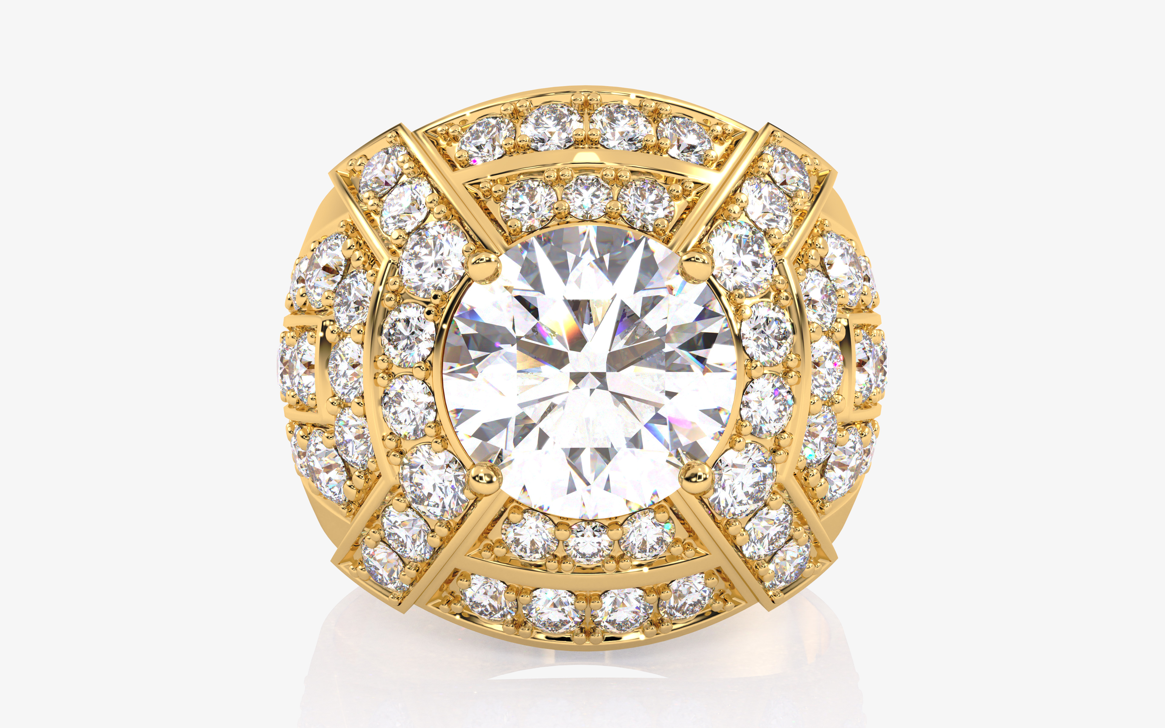 Mens Solitaire Ring 3dm stl renders details 3D print model_7