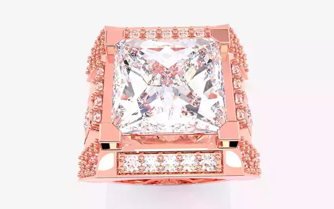 Mens Solitaire Ring 3dm stl renders details