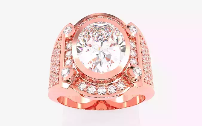 Mens Solitaire Ring 3dm stl renders details 3D print model