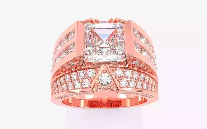 Mens Solitaire Ring 3dm stl renders details