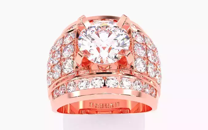 Mens Solitaire Ring 3dm stl renders details