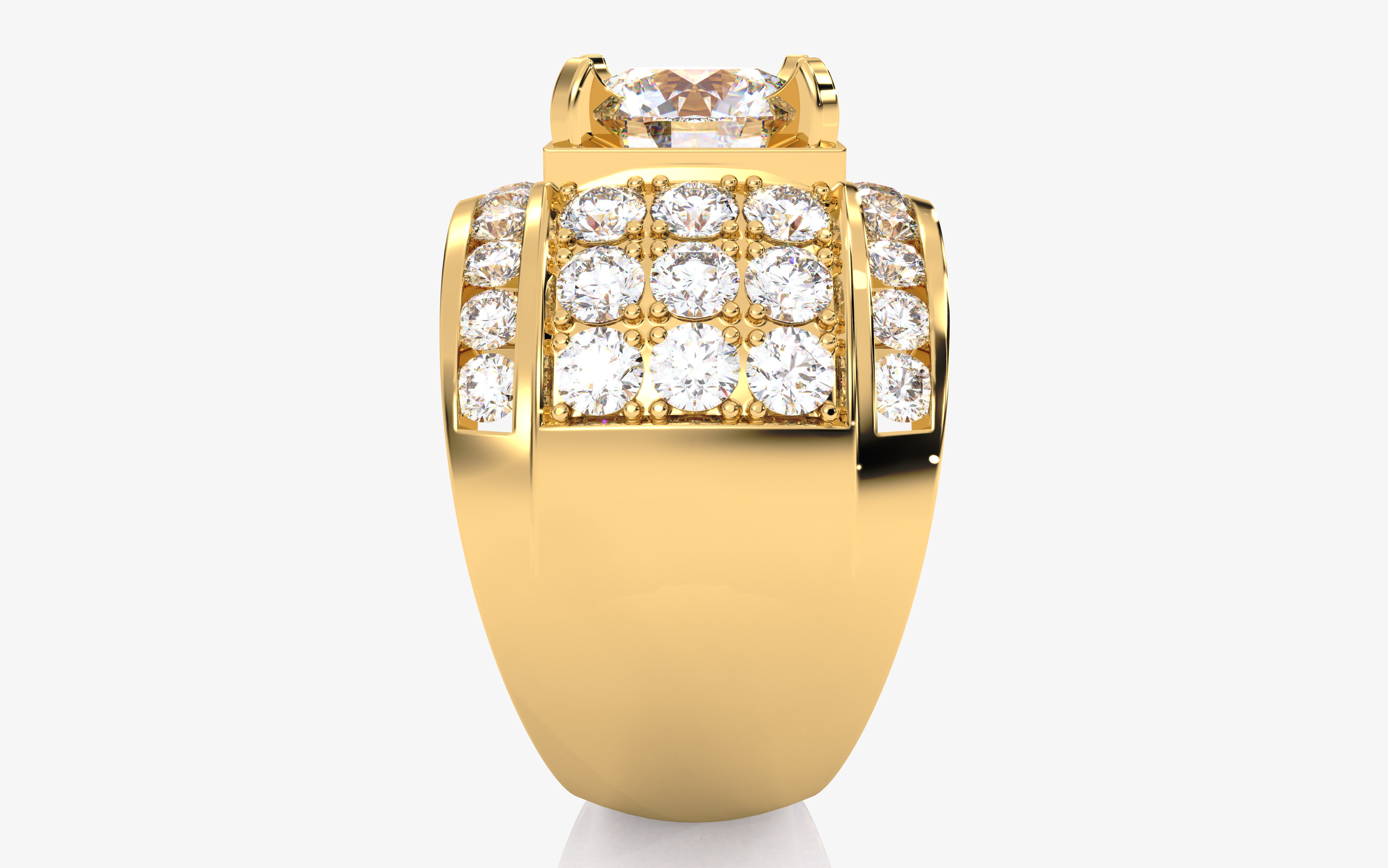 Mens Solitaire Ring 3dm stl renders details 3D print model_15