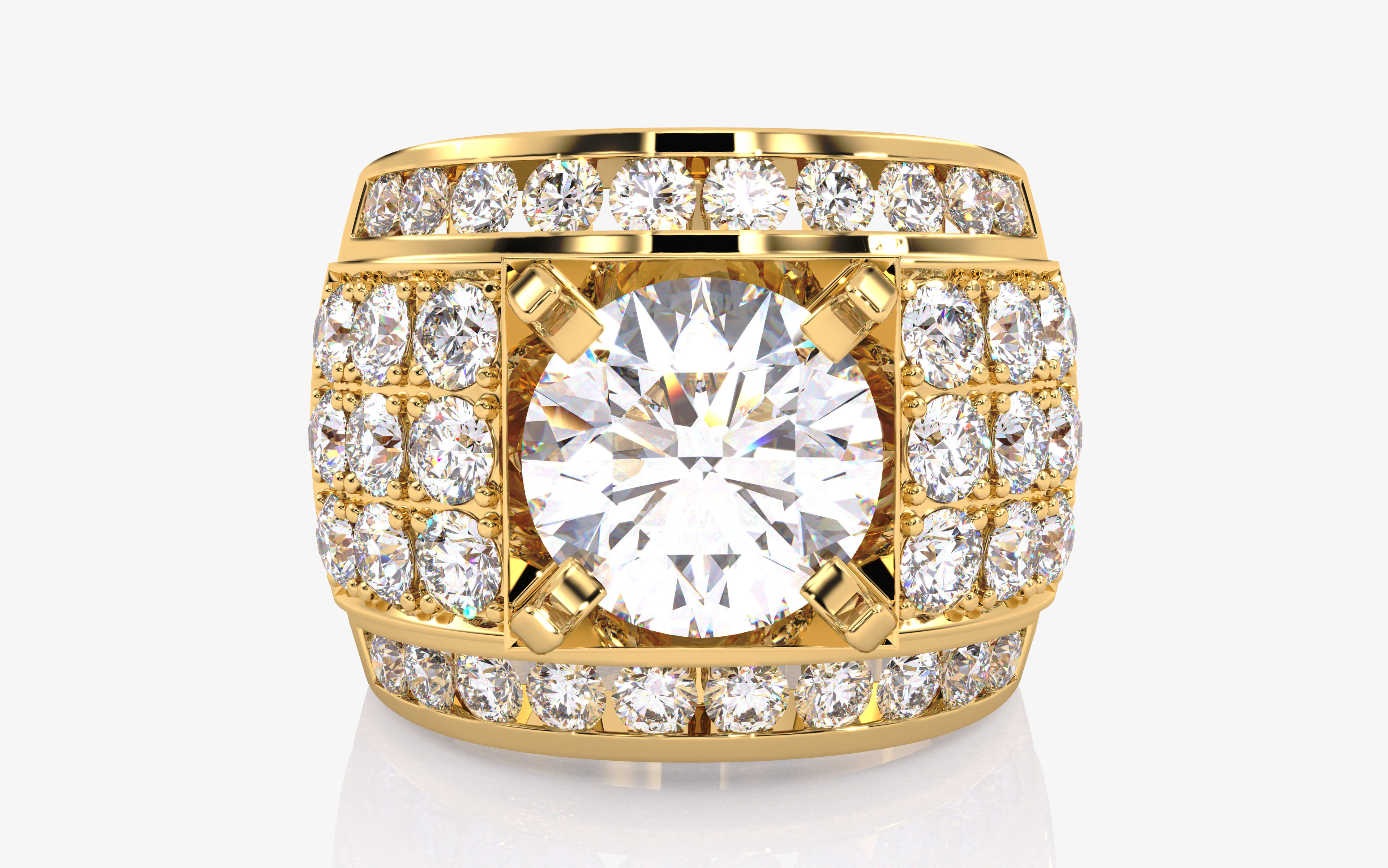 Mens Solitaire Ring 3dm stl renders details 3D print model_7