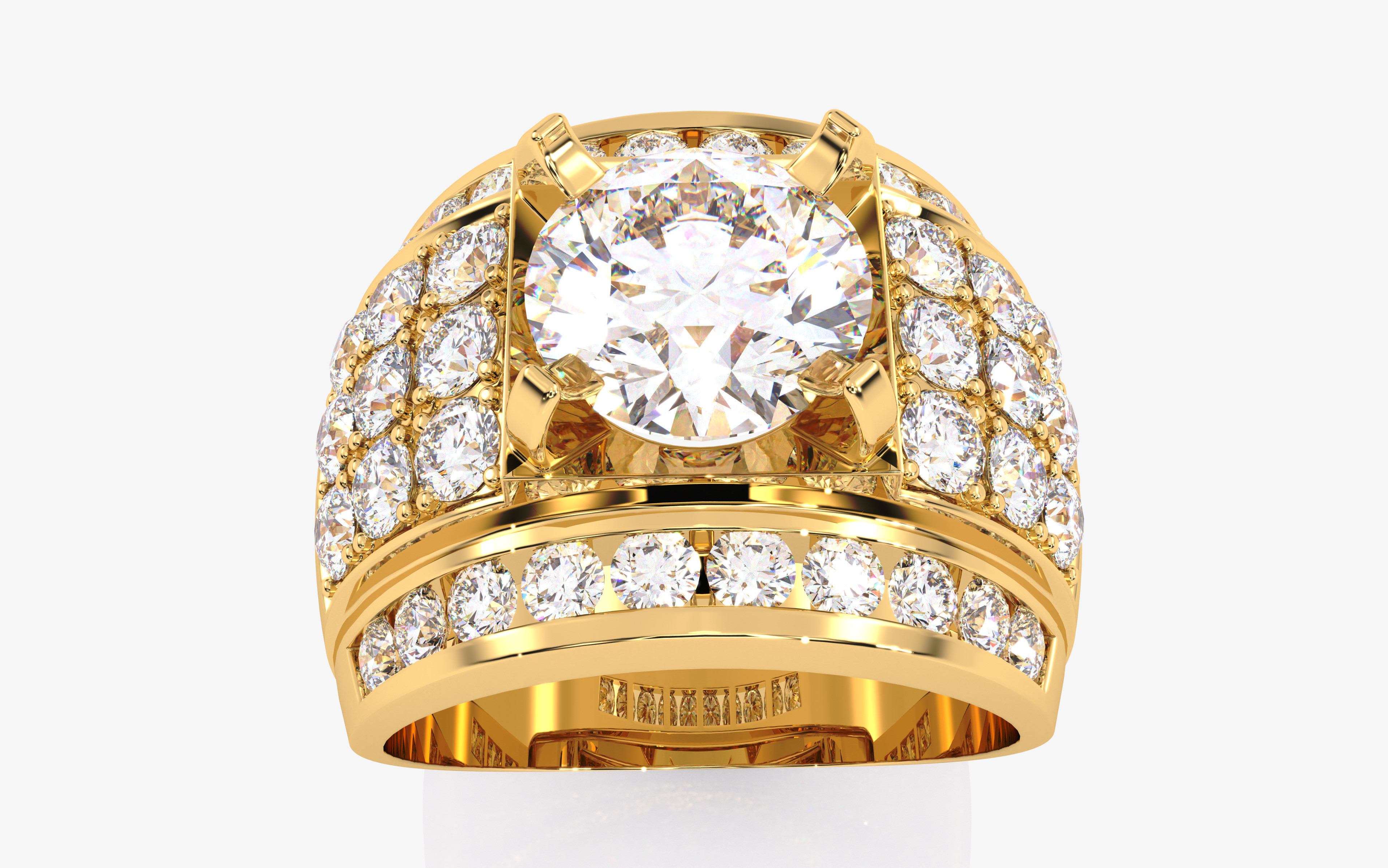 Mens Solitaire Ring 3dm stl renders details 3D print model_9