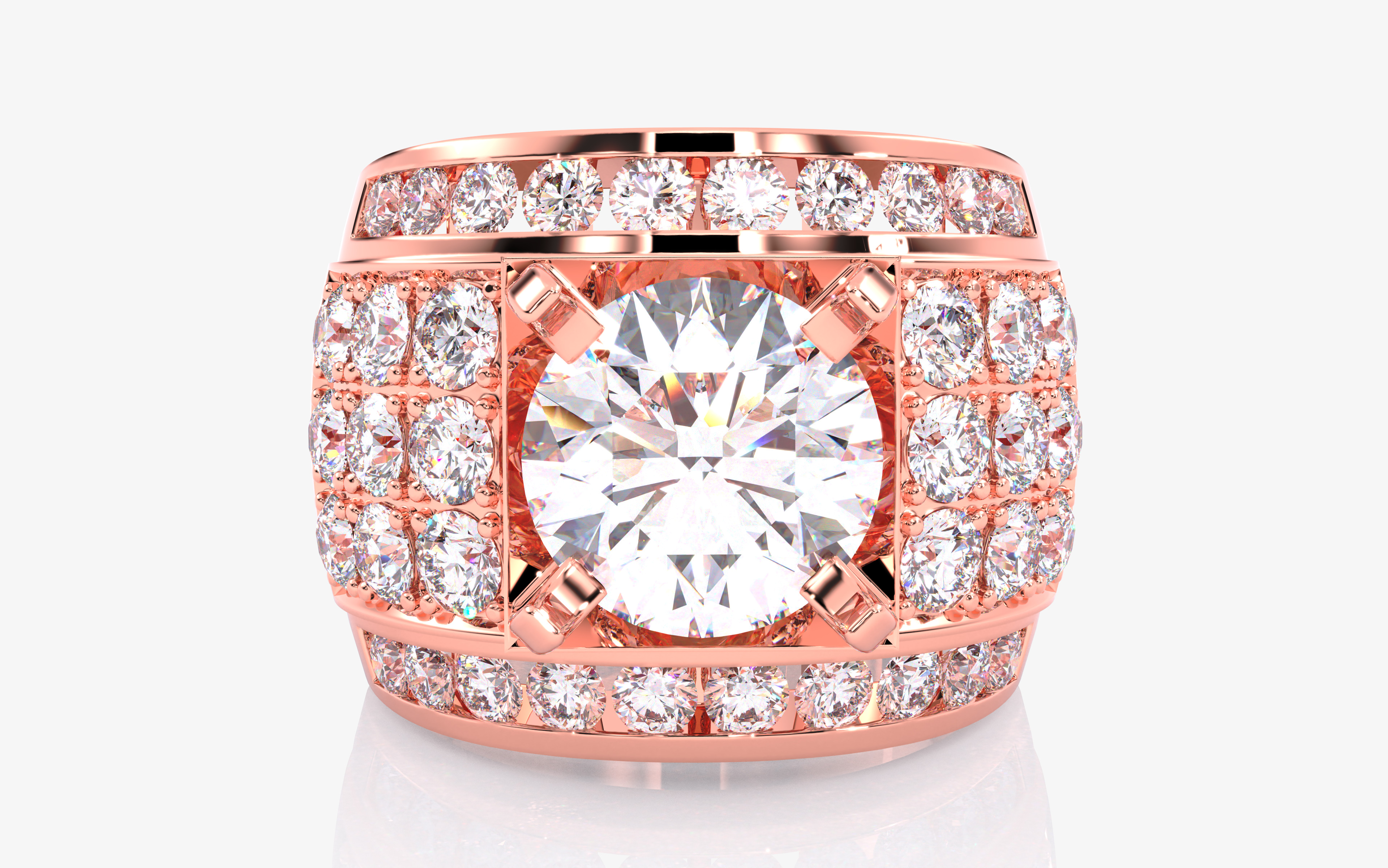 Mens Solitaire Ring 3dm stl renders details 3D print model_2