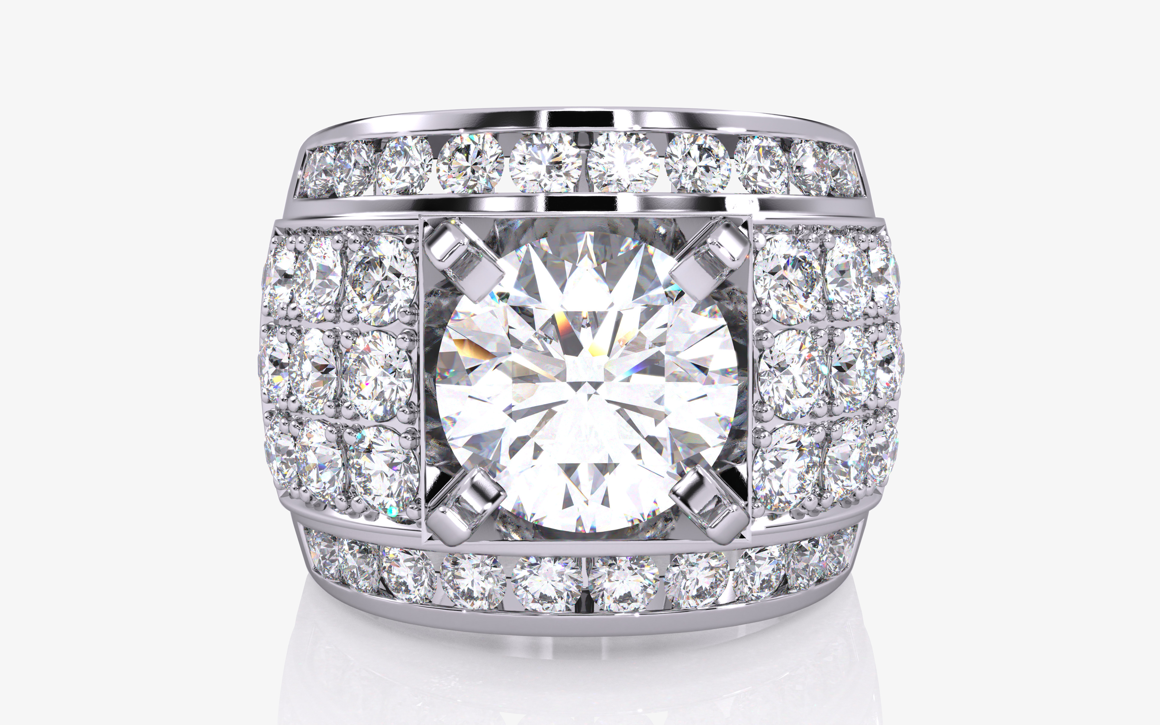 Mens Solitaire Ring 3dm stl renders details 3D print model_6