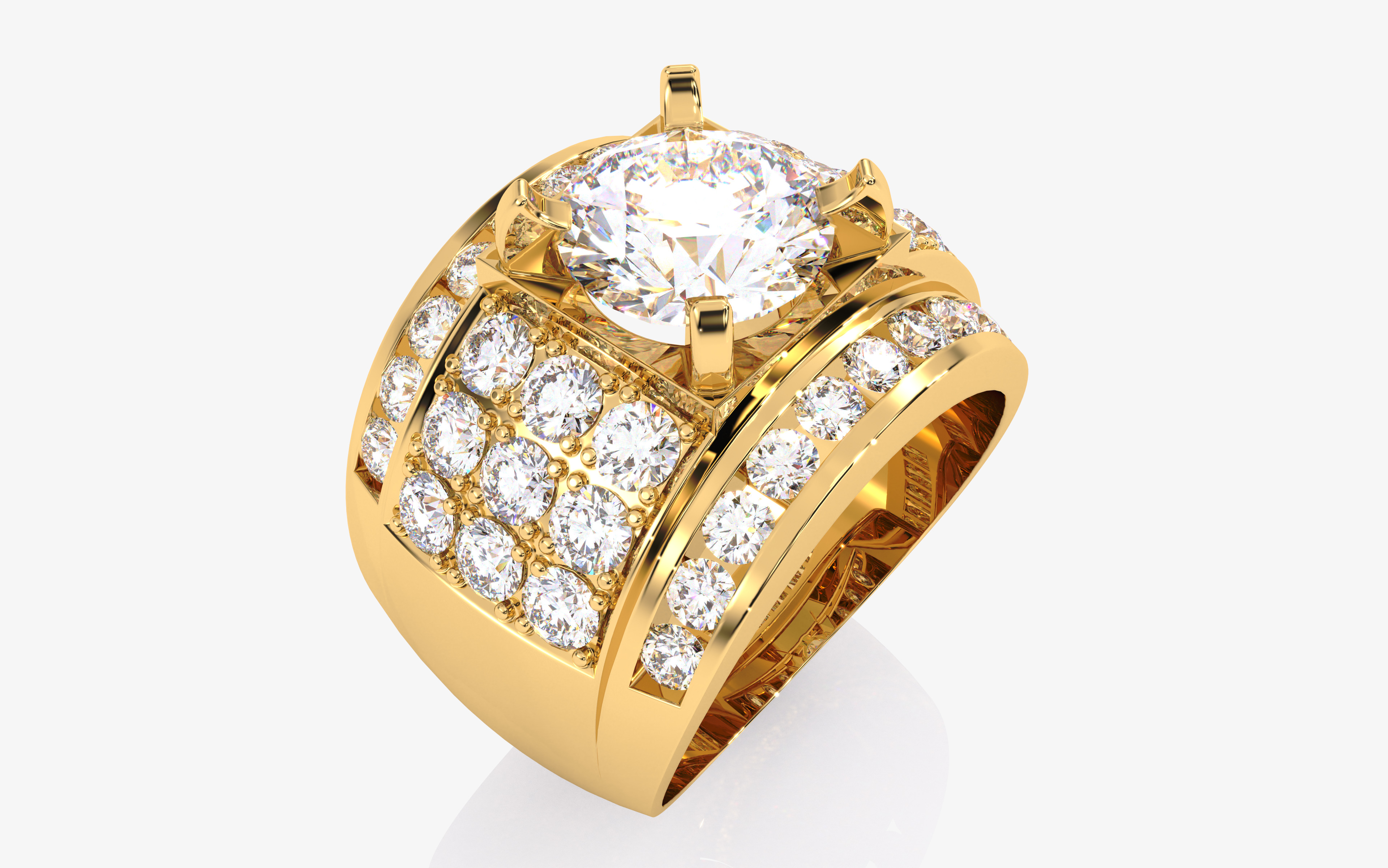 Mens Solitaire Ring 3dm stl renders details 3D print model_10