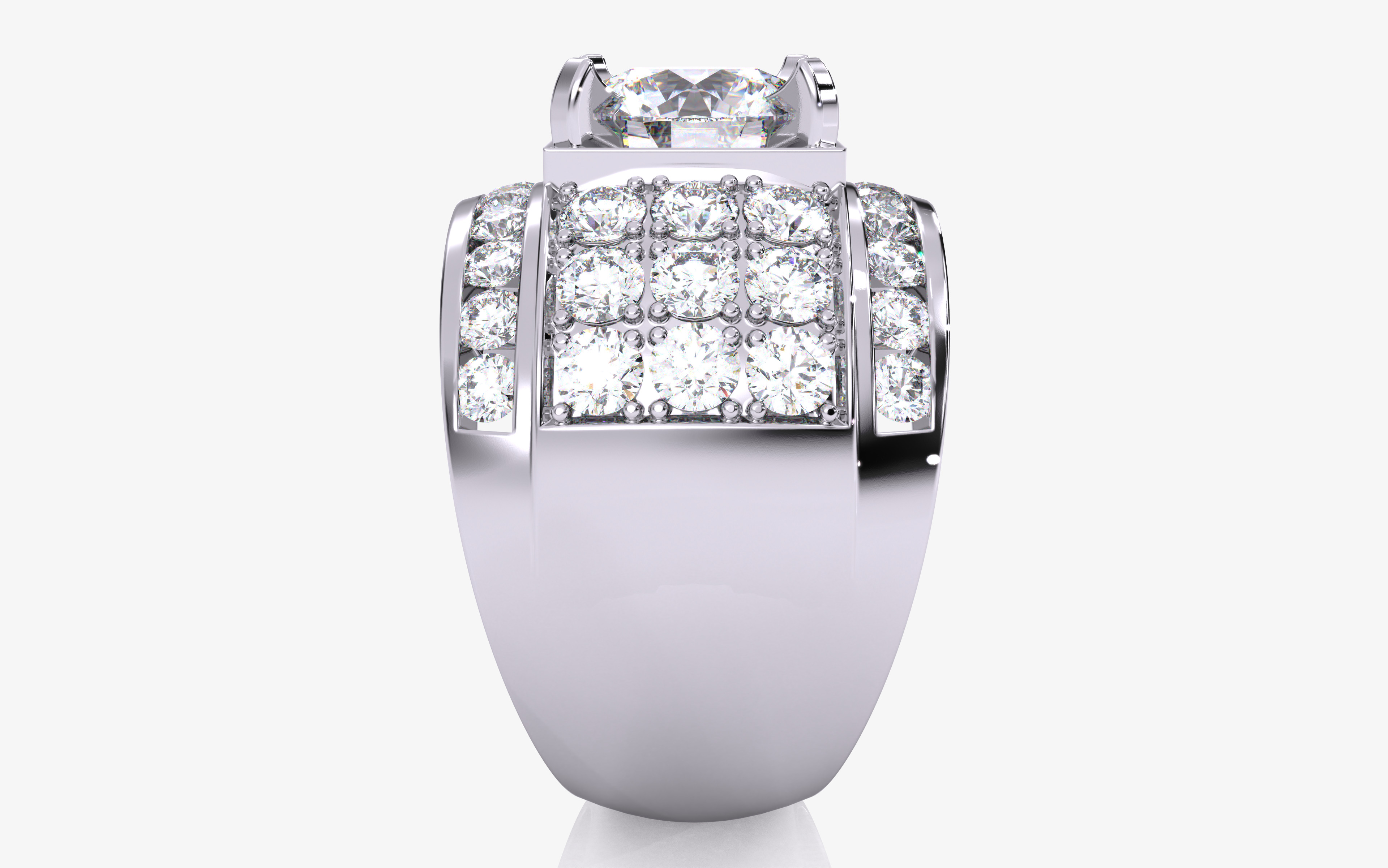 Mens Solitaire Ring 3dm stl renders details 3D print model_14