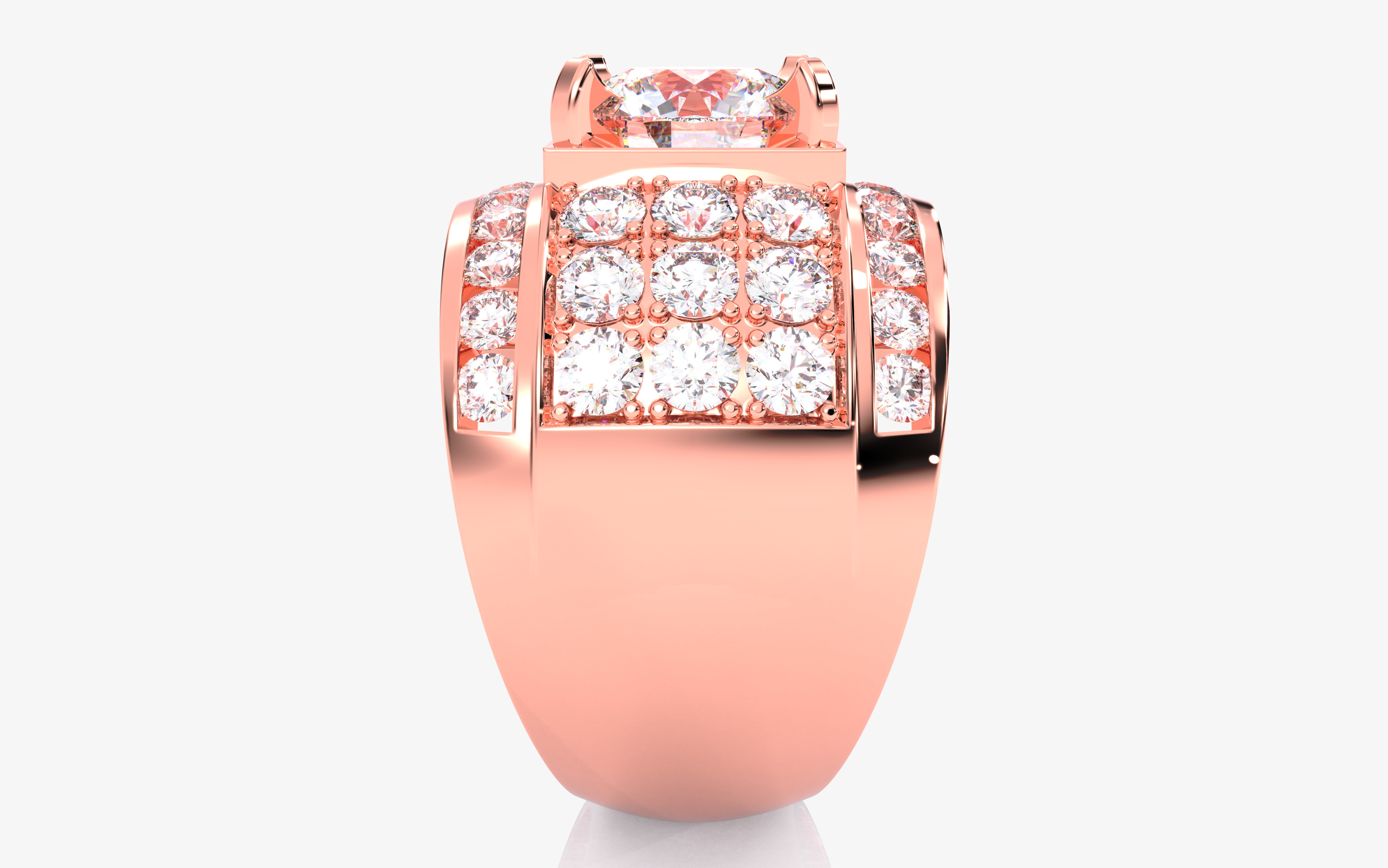 Mens Solitaire Ring 3dm stl renders details 3D print model_13