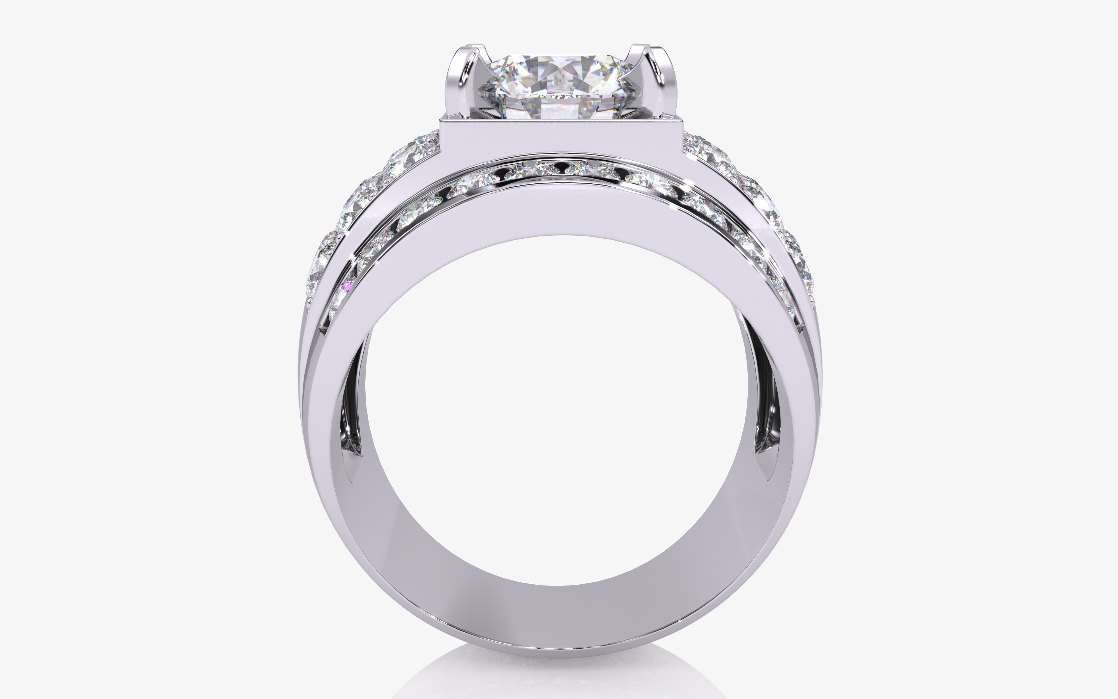 Mens Solitaire Ring 3dm stl renders details 3D print model_4