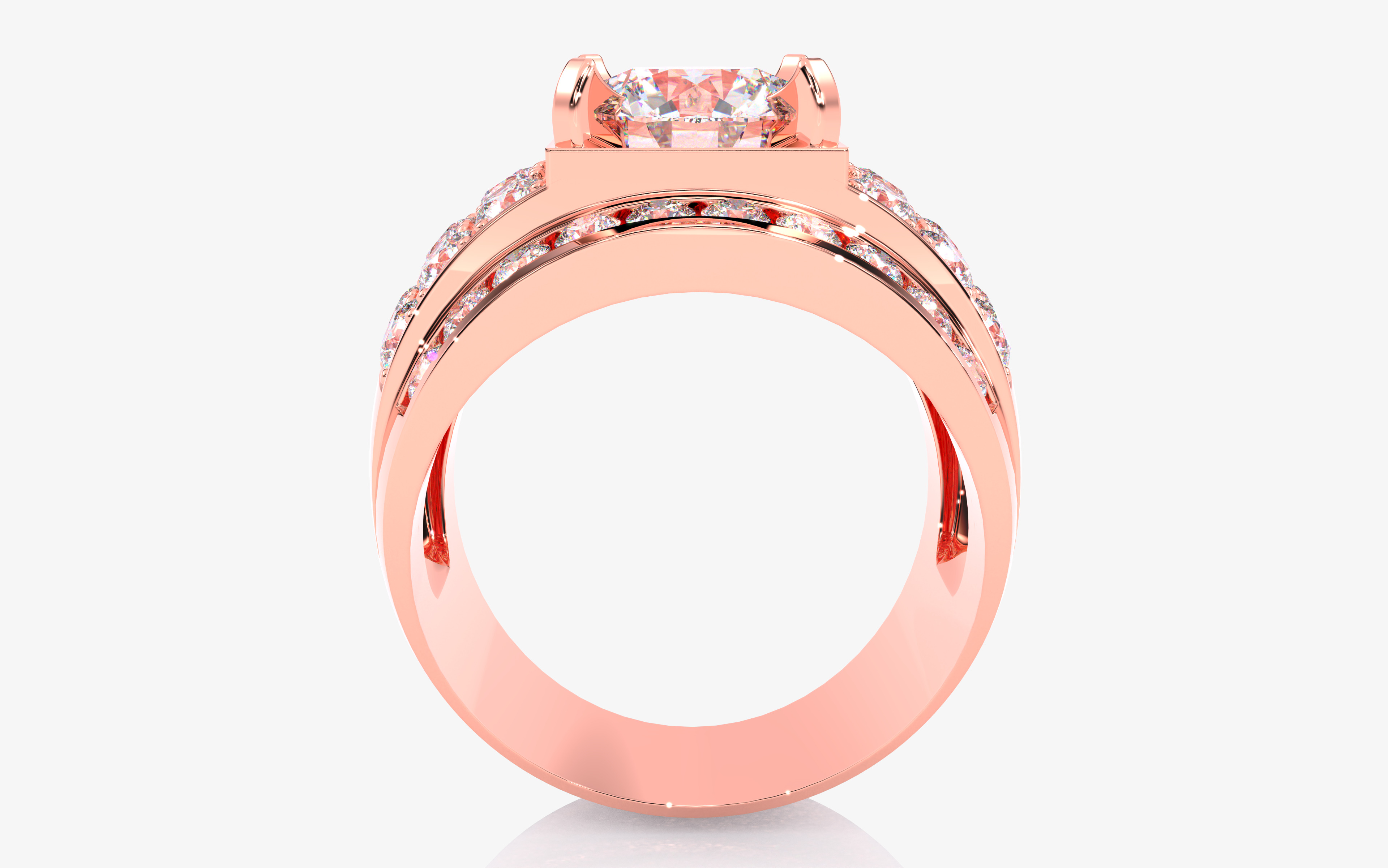 Mens Solitaire Ring 3dm stl renders details 3D print model_5