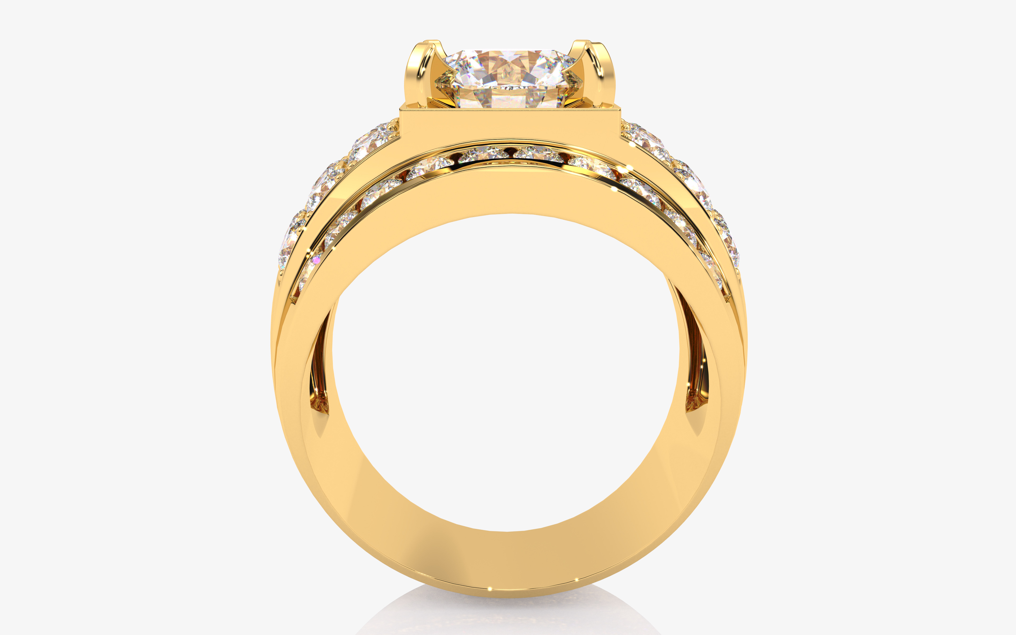 Mens Solitaire Ring 3dm stl renders details 3D print model_3
