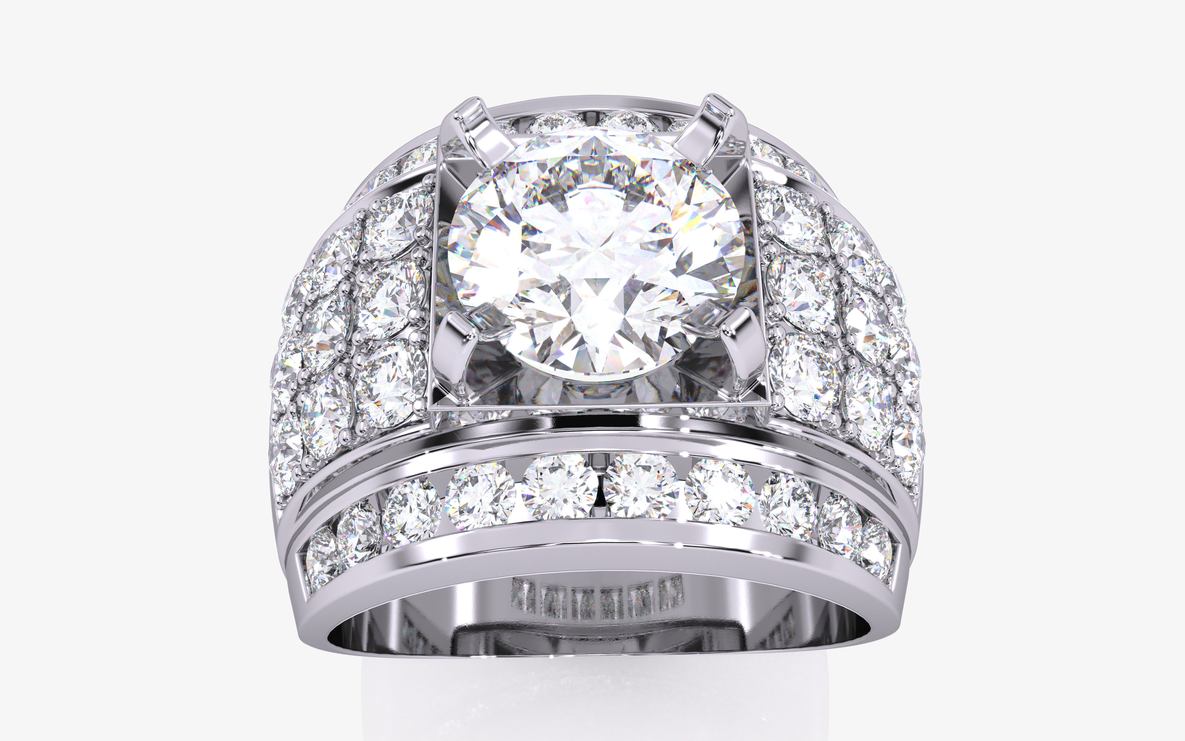 Mens Solitaire Ring 3dm stl renders details 3D print model_8