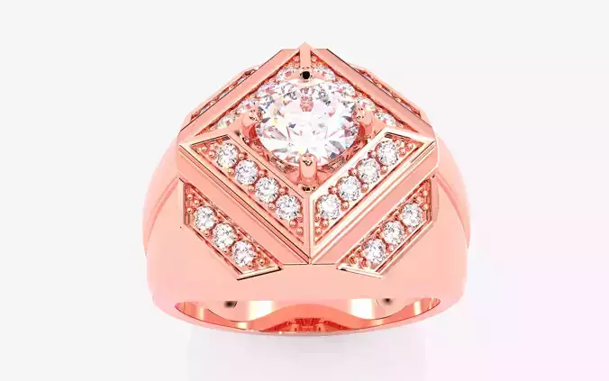 Mens Solitaire Ring 3dm stl renders details