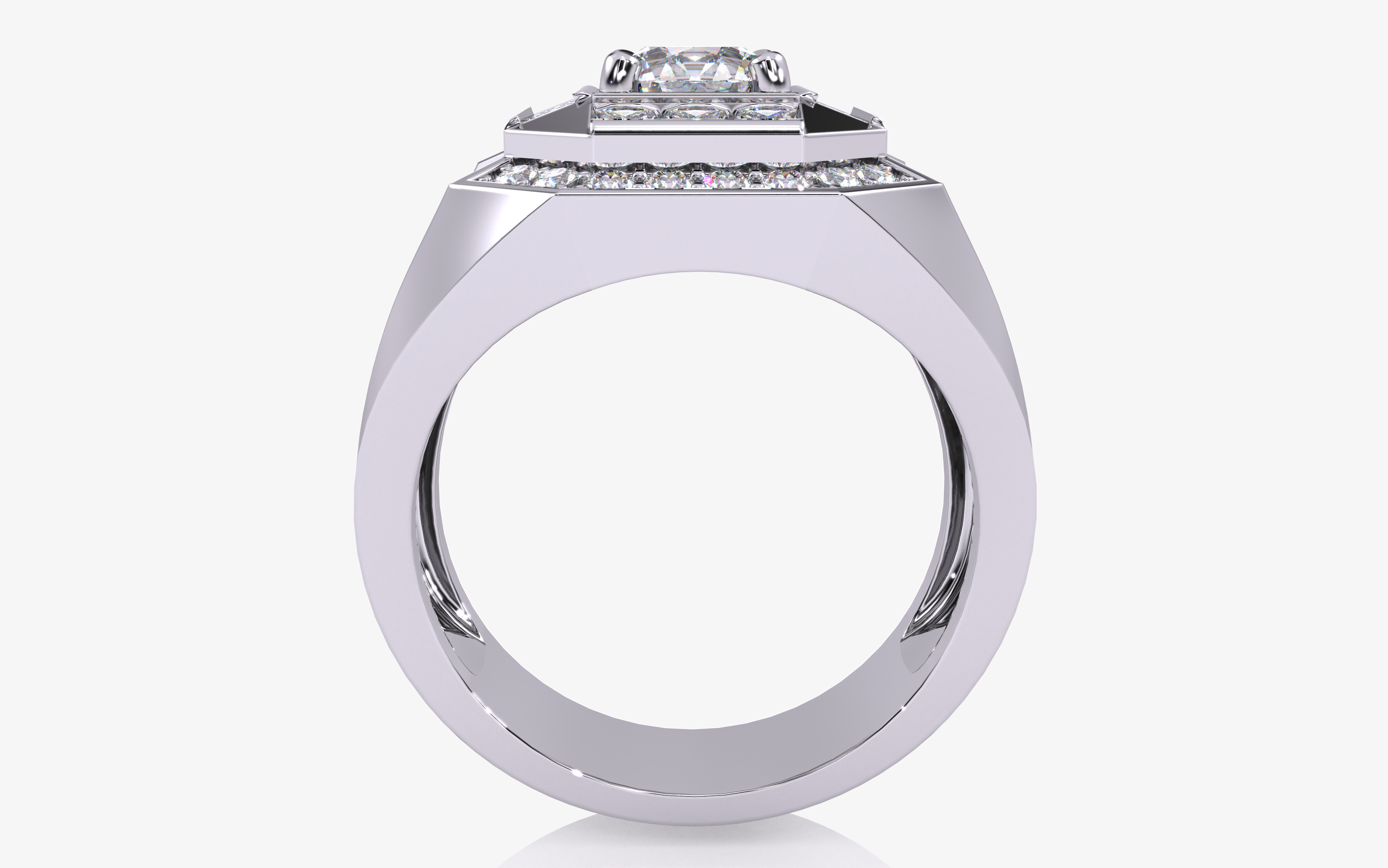 Mens Solitaire Ring 3dm stl renders details 3D print model_4