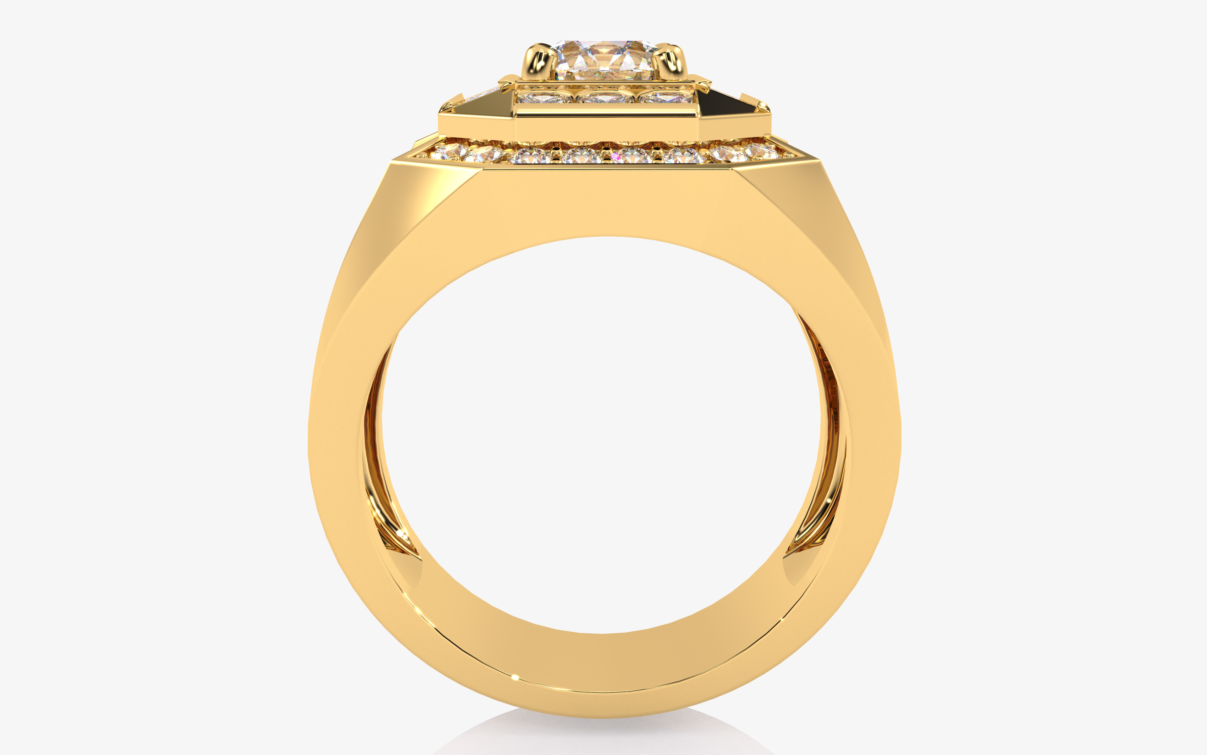 Mens Solitaire Ring 3dm stl renders details 3D print model_5