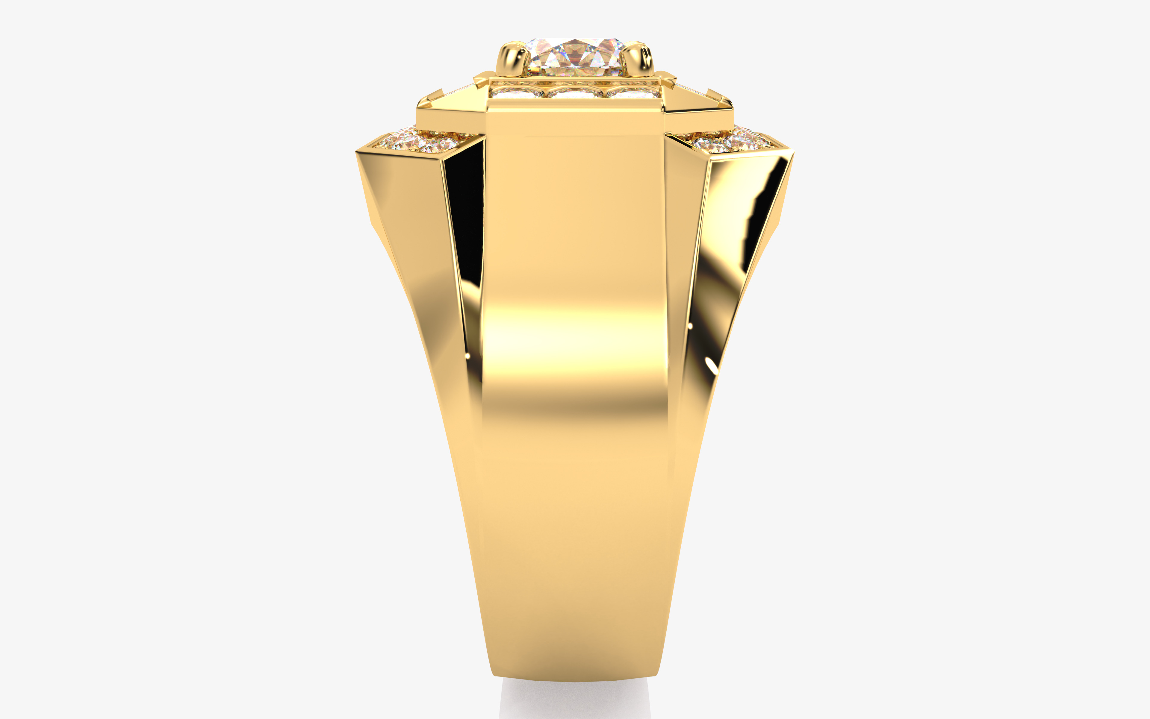 Mens Solitaire Ring 3dm stl renders details 3D print model_13