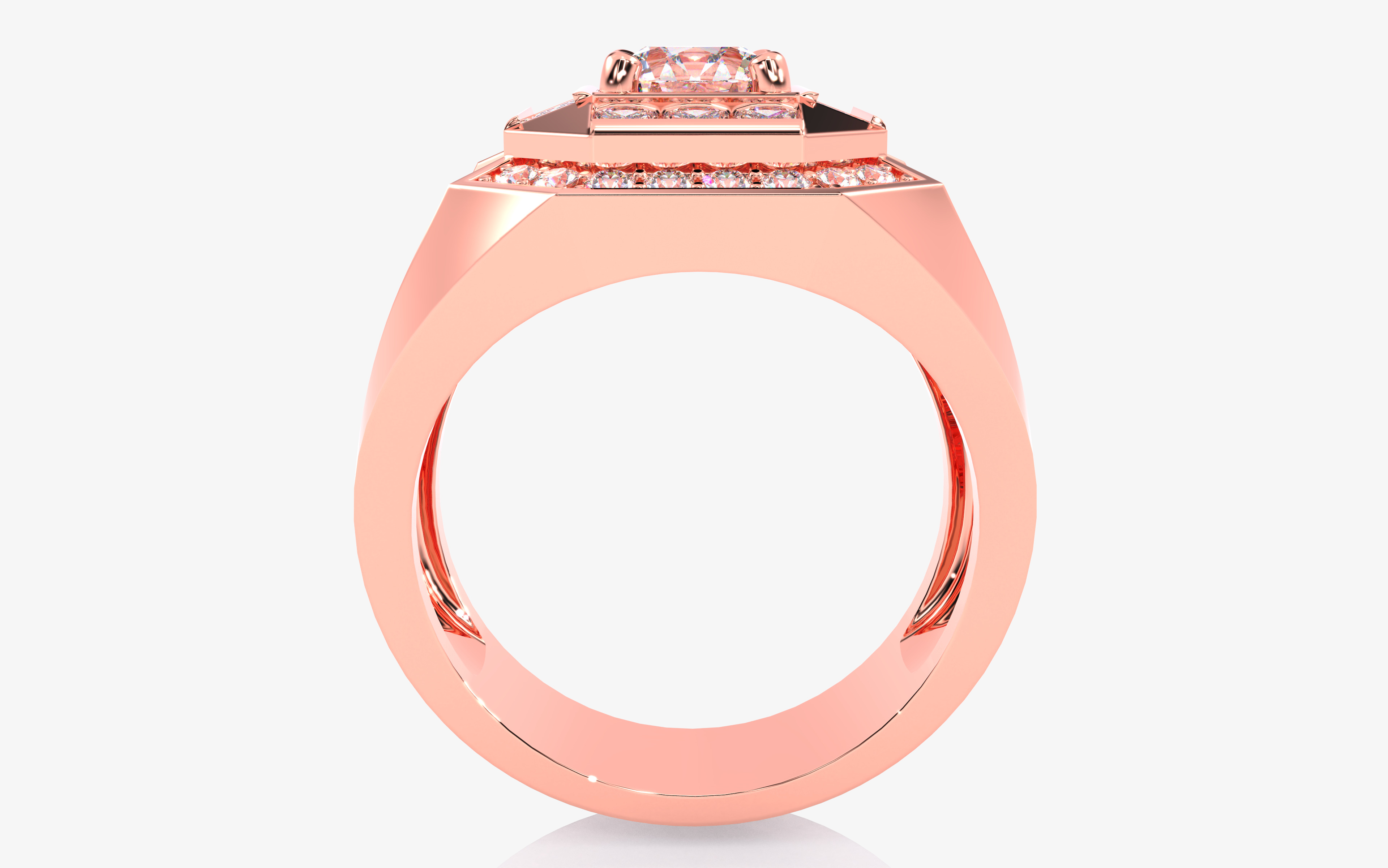 Mens Solitaire Ring 3dm stl renders details 3D print model_3