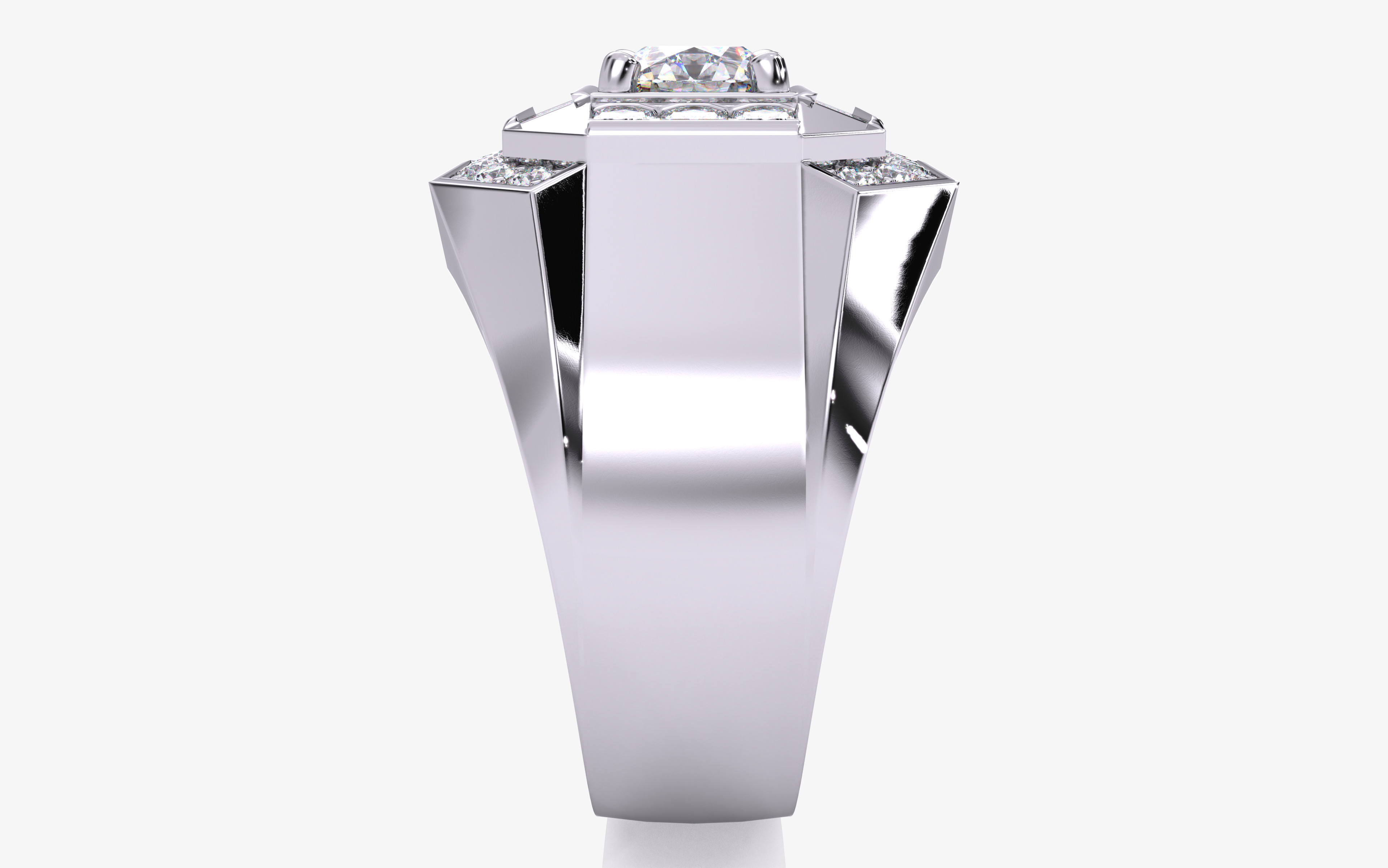 Mens Solitaire Ring 3dm stl renders details 3D print model_14