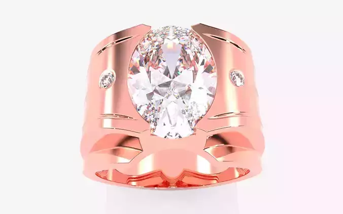 Mens Solitaire Ring 3dm stl renders details