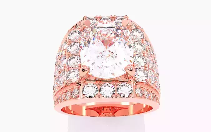 Mens Solitaire Ring 3dm stl renders details