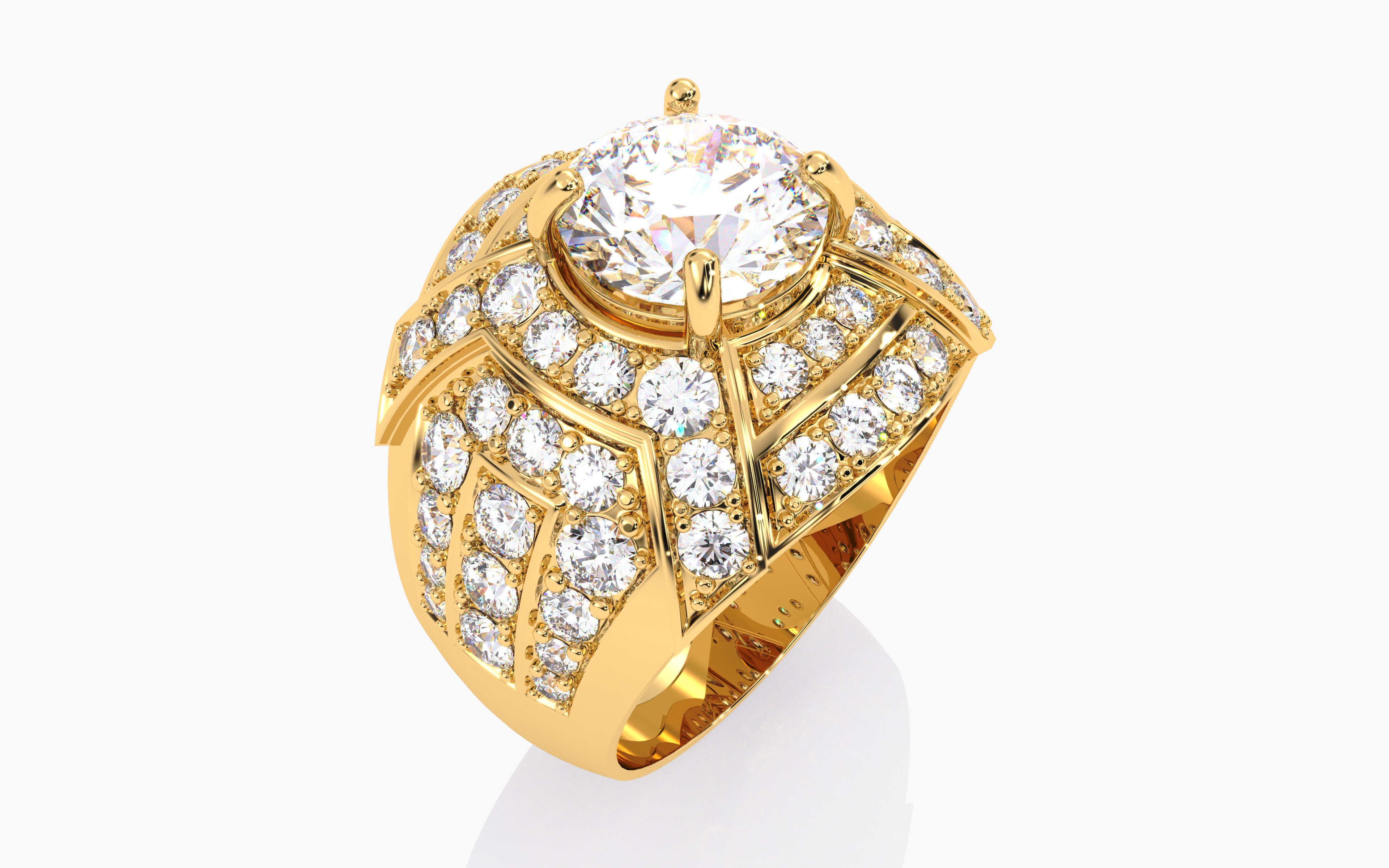 Mens Solitaire Ring 3dm stl renders details 3D print model_11