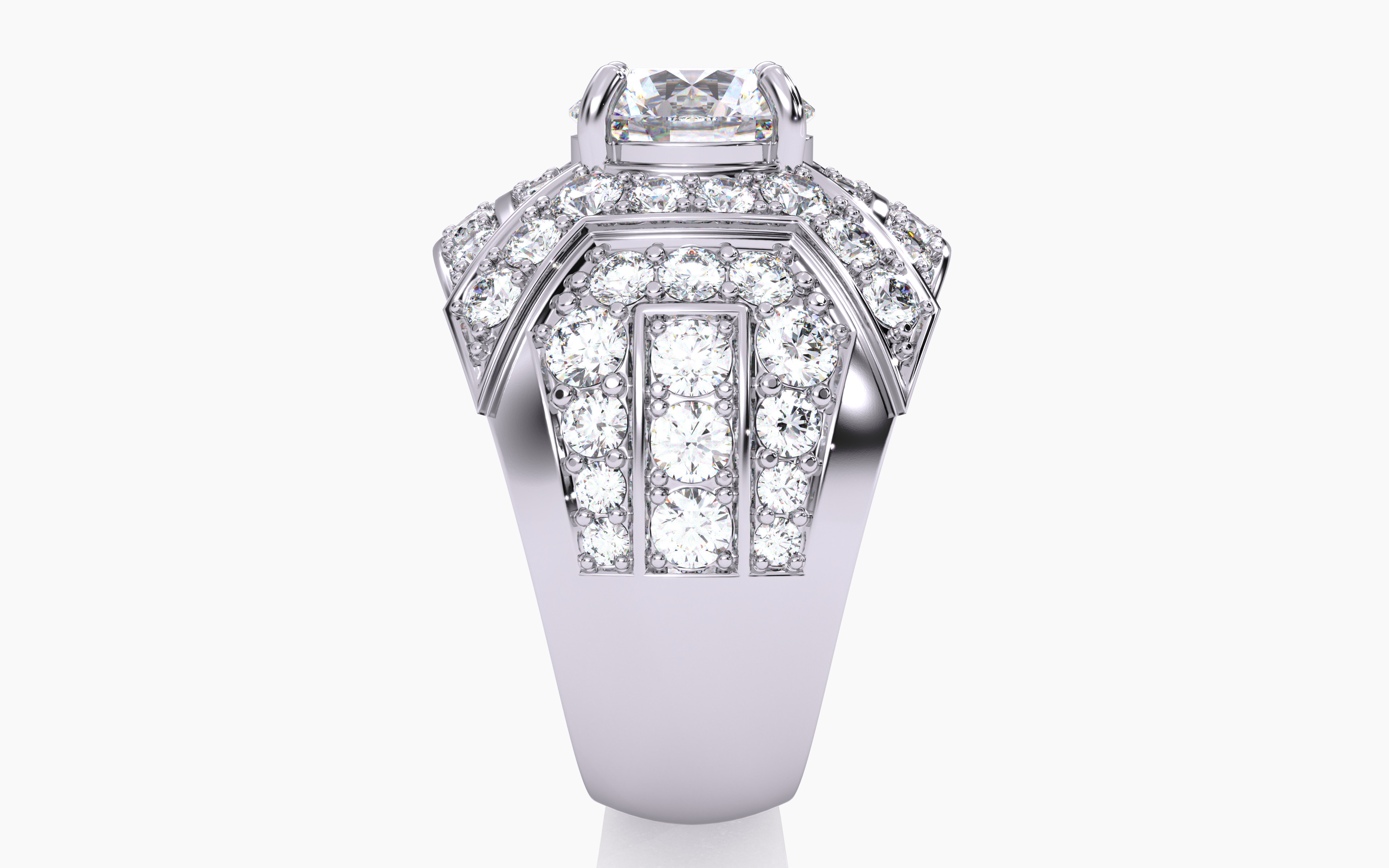 Mens Solitaire Ring 3dm stl renders details 3D print model_15