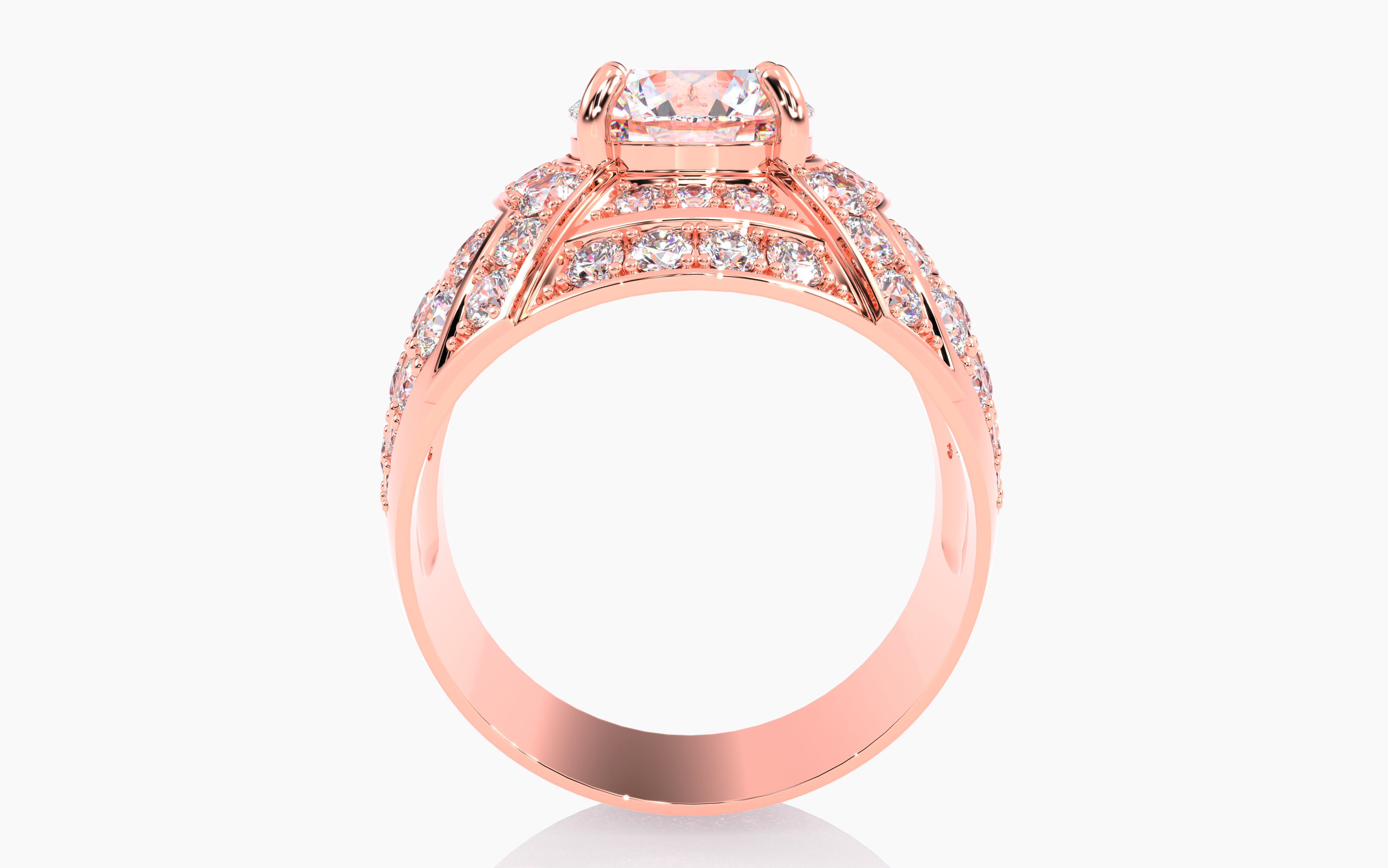 Mens Solitaire Ring 3dm stl renders details 3D print model_5