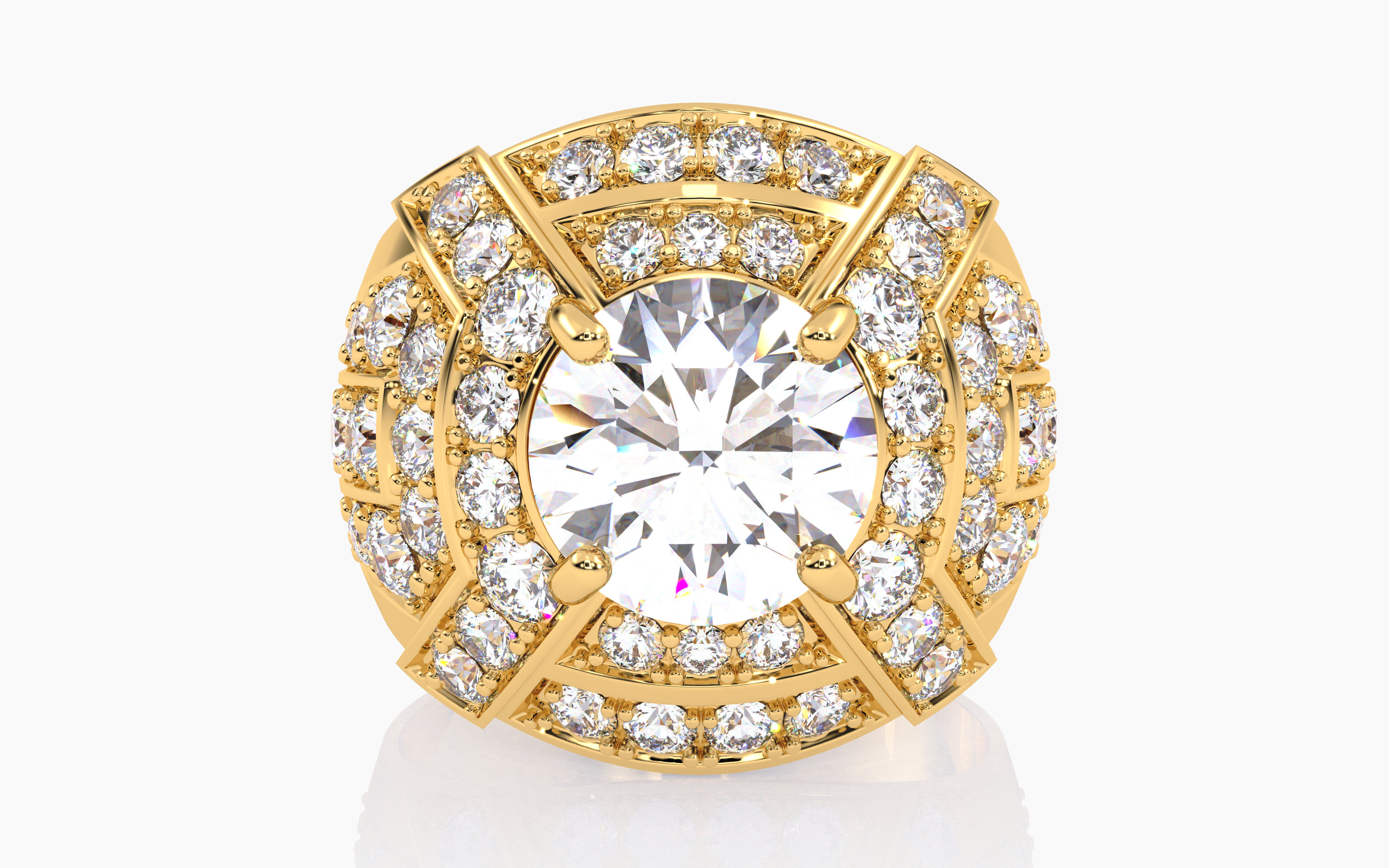 Mens Solitaire Ring 3dm stl renders details 3D print model_8