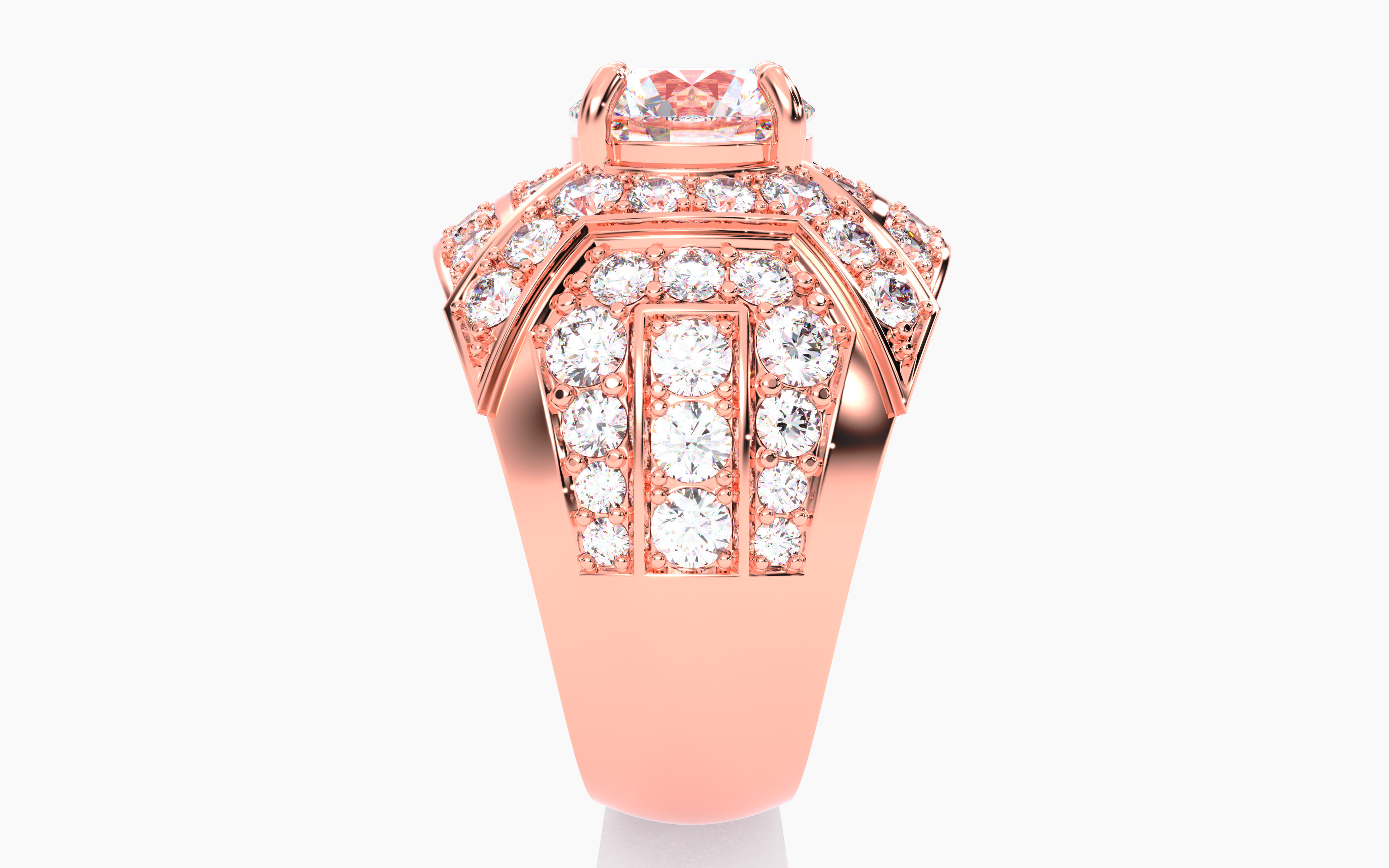 Mens Solitaire Ring 3dm stl renders details 3D print model_14