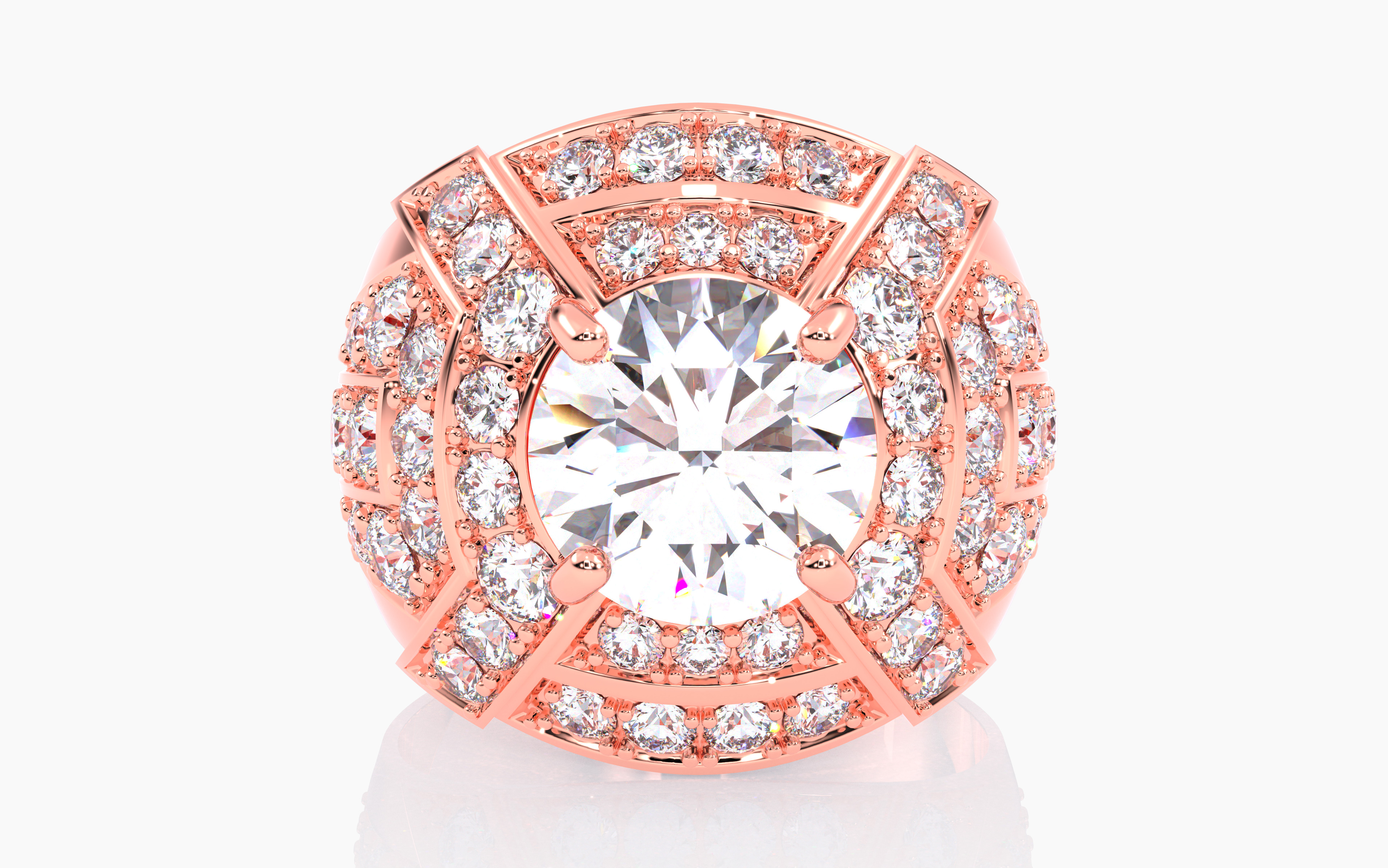 Mens Solitaire Ring 3dm stl renders details 3D print model_6