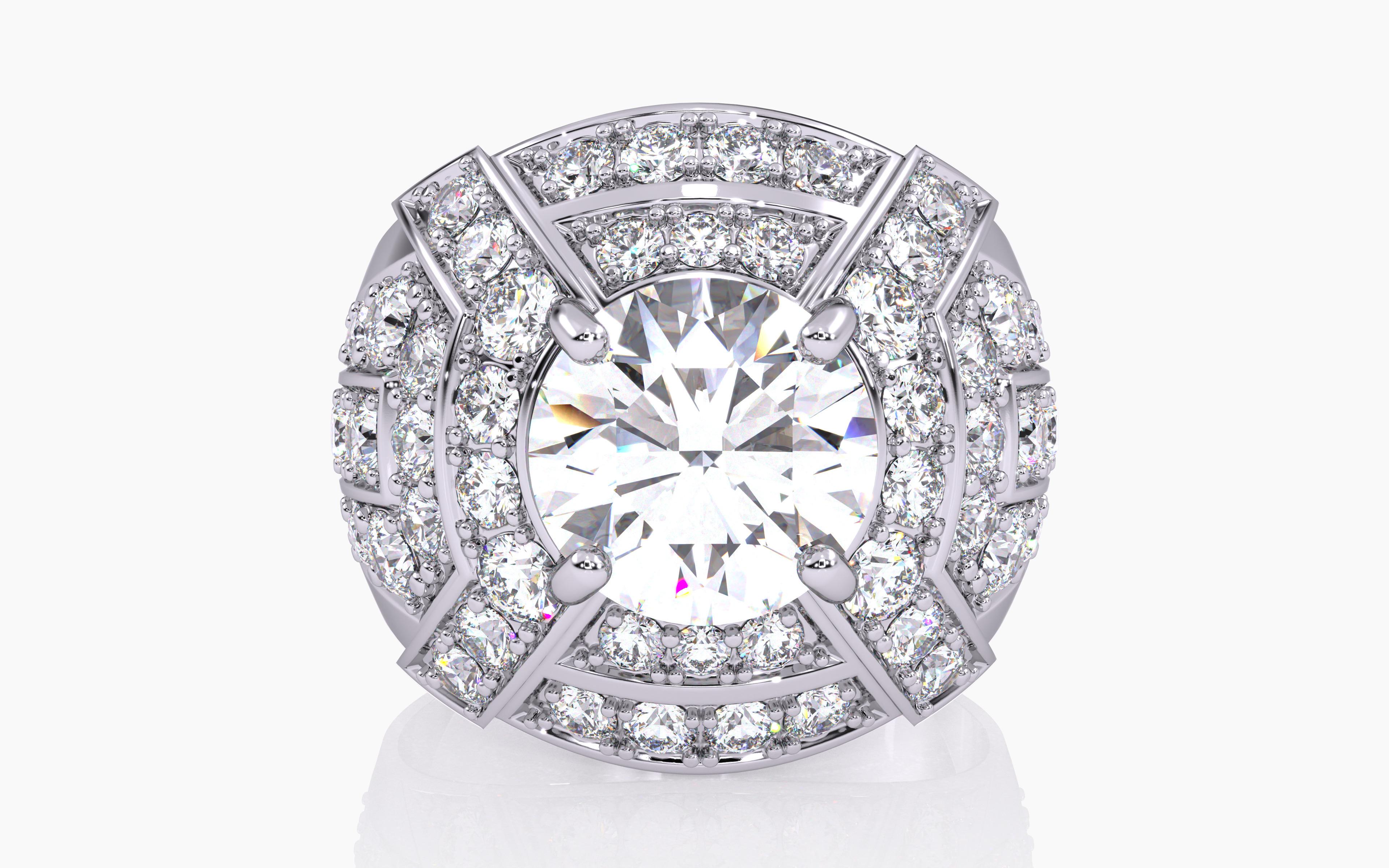 Mens Solitaire Ring 3dm stl renders details 3D print model_7