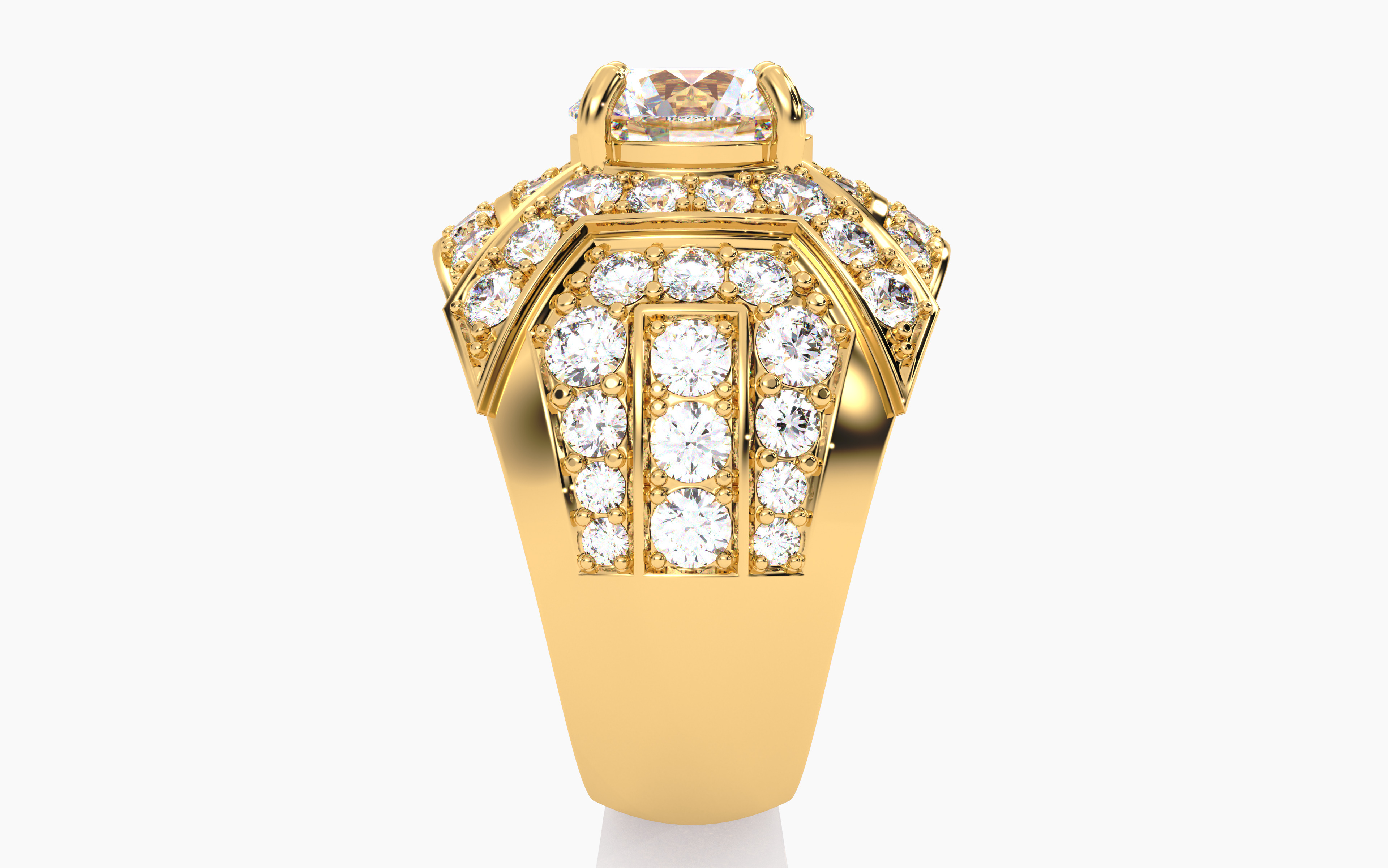 Mens Solitaire Ring 3dm stl renders details 3D print model_2