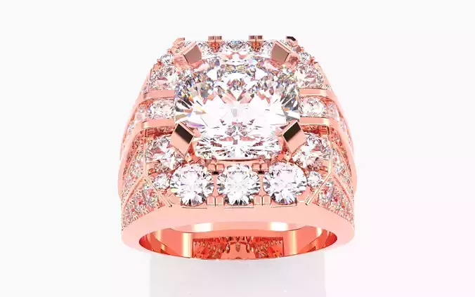 Mens Solitaire Ring 3dm stl renders details