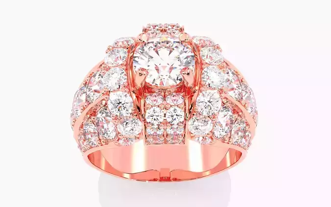 Mens Solitaire Ring 3dm stl renders details