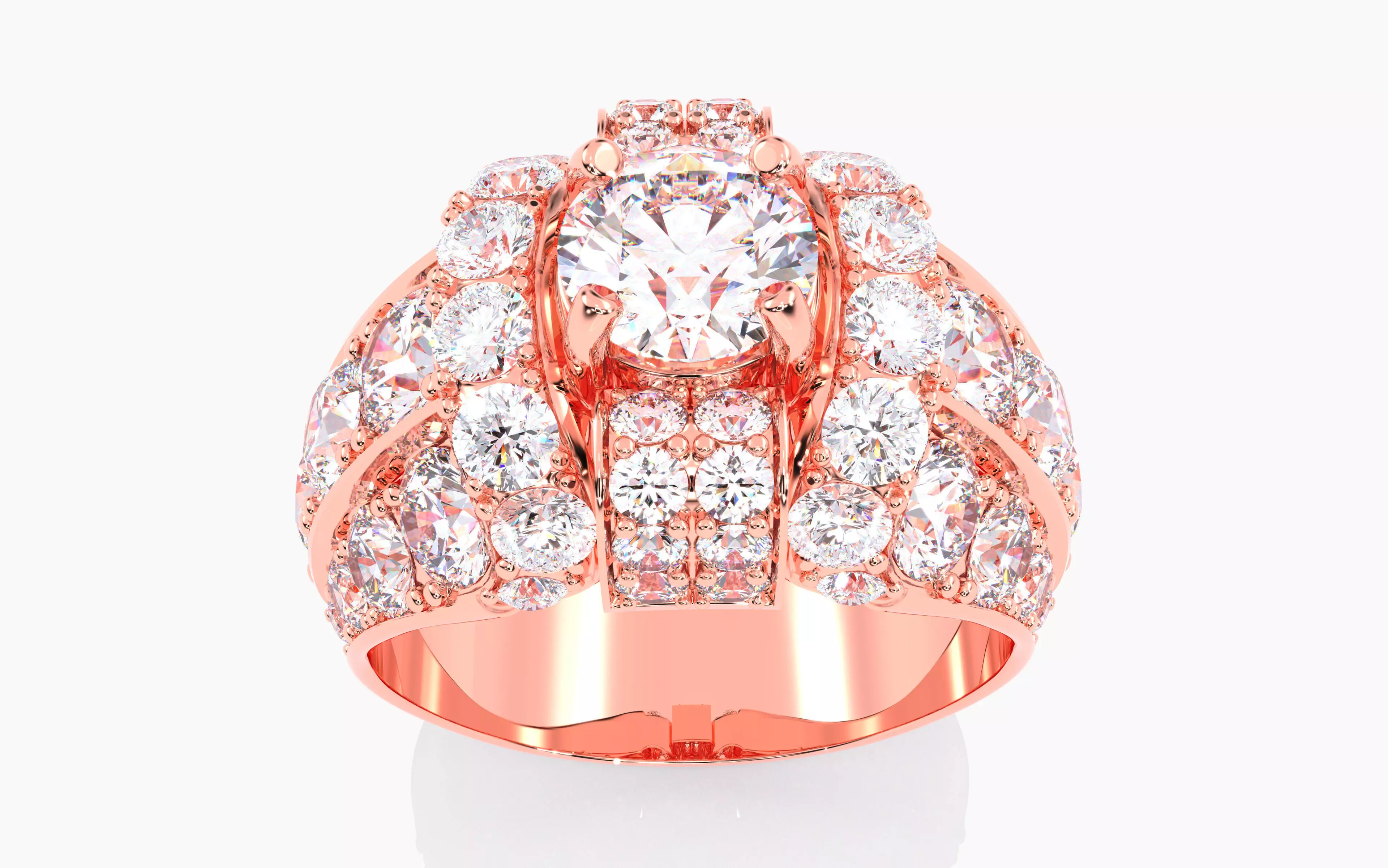 Mens Solitaire Ring 3dm stl renders details 3D print model