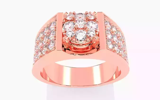 Mens Solitaire Ring 3dm stl renders details