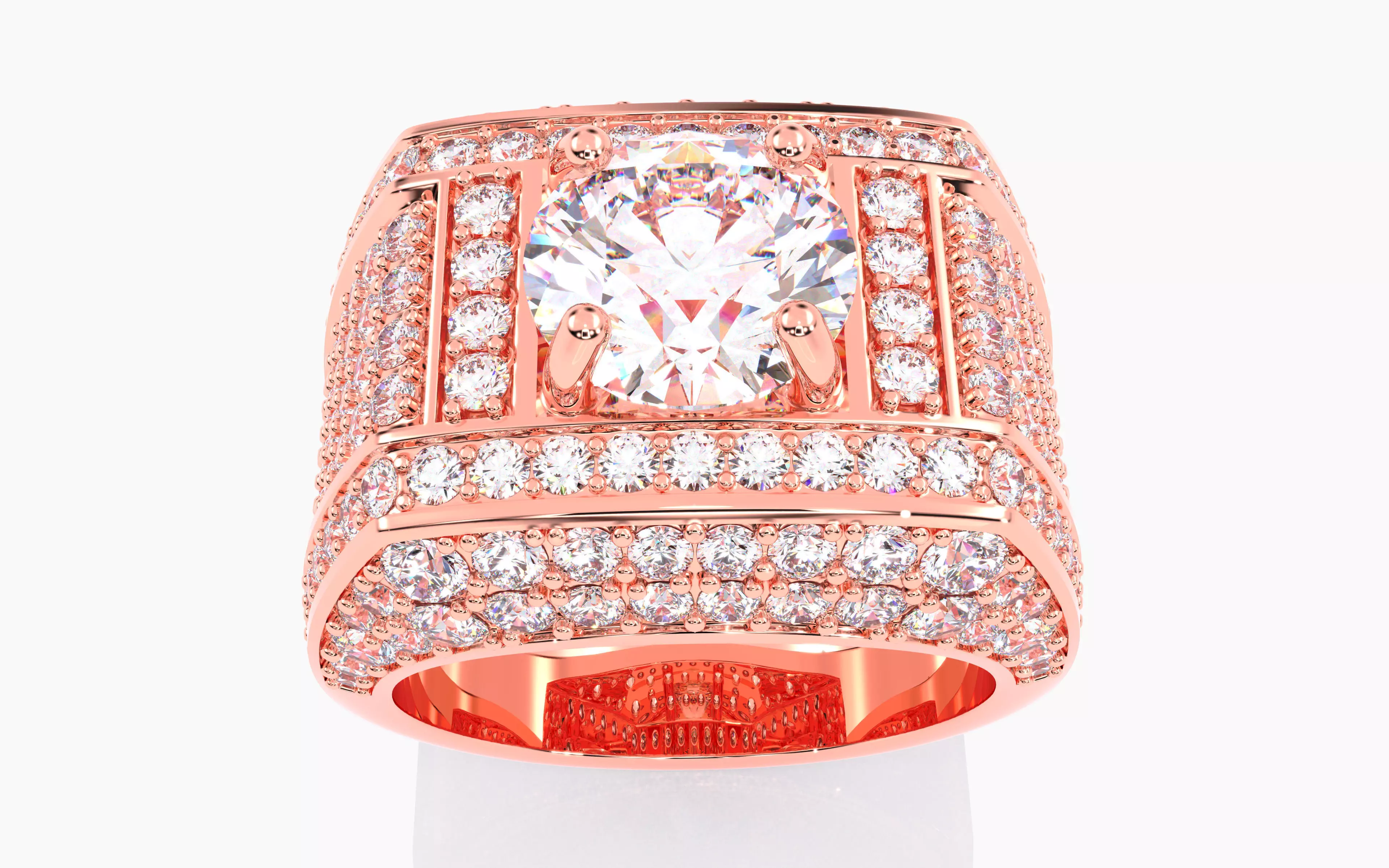 Mens Solitaire Ring 3dm stl renders details 3D print model