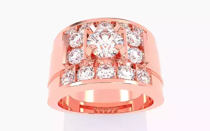 Mens Solitaire Ring 3dm stl renders details 3D print model